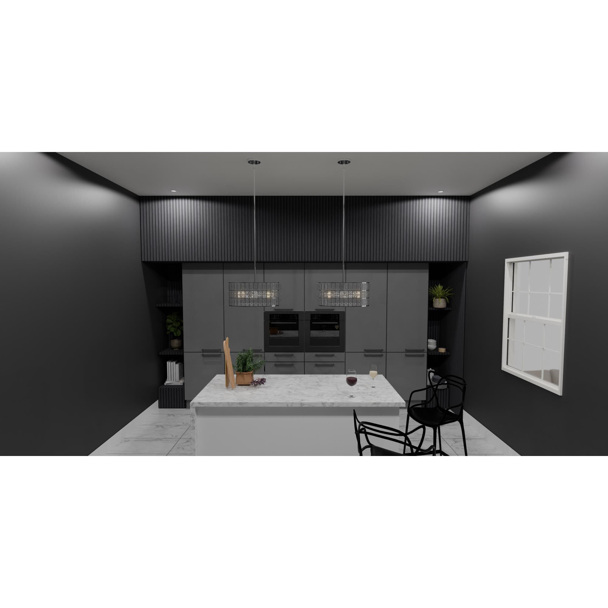 Shown in Polished Chrome finish and Clear Crystal glass