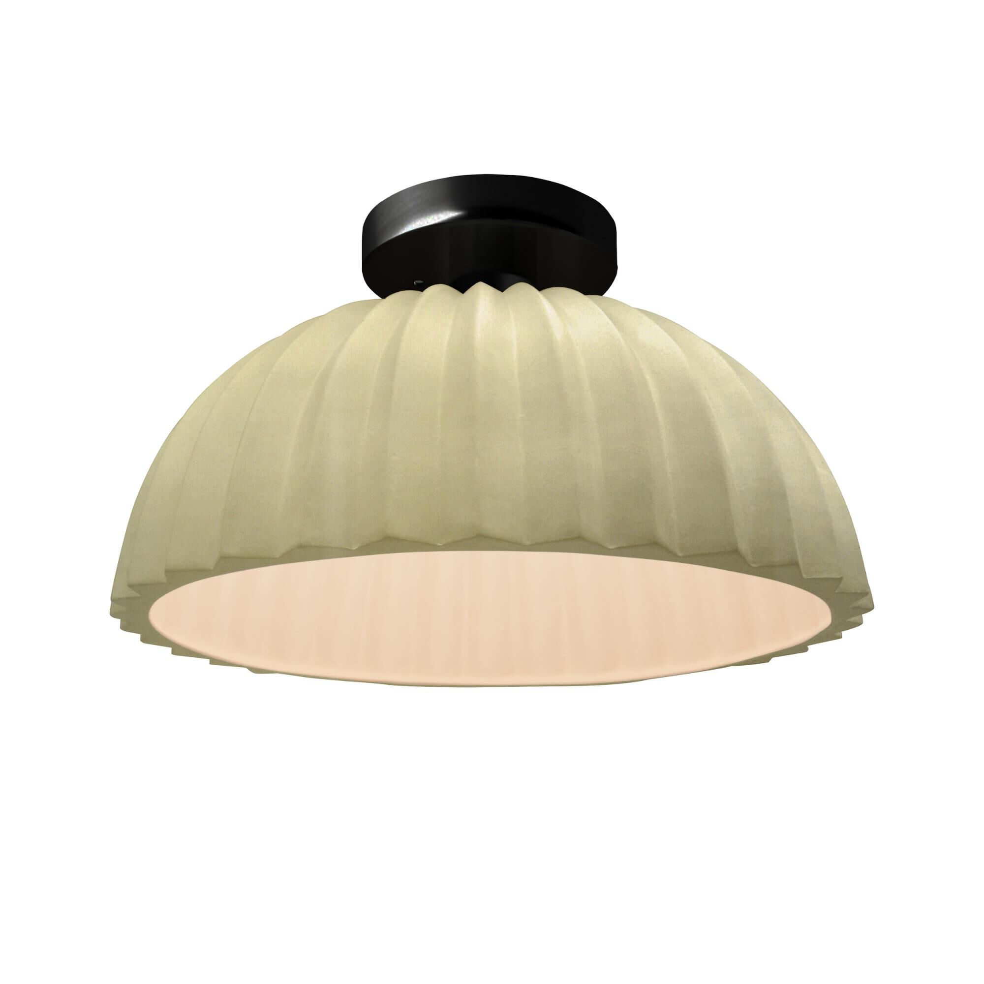 Pleated Dome 13 Inch Semi Flush Mount by Justice Design Group
