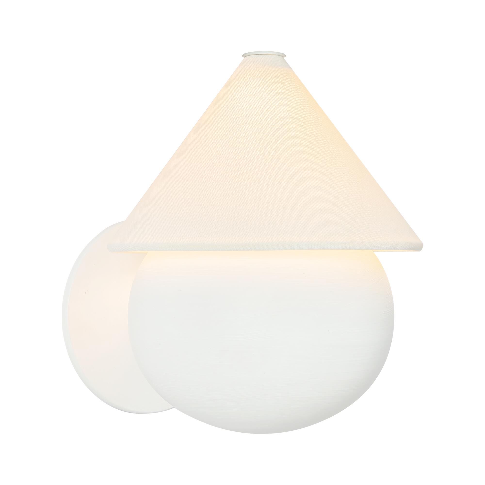 Shown in Antique White finish and White Linen shade