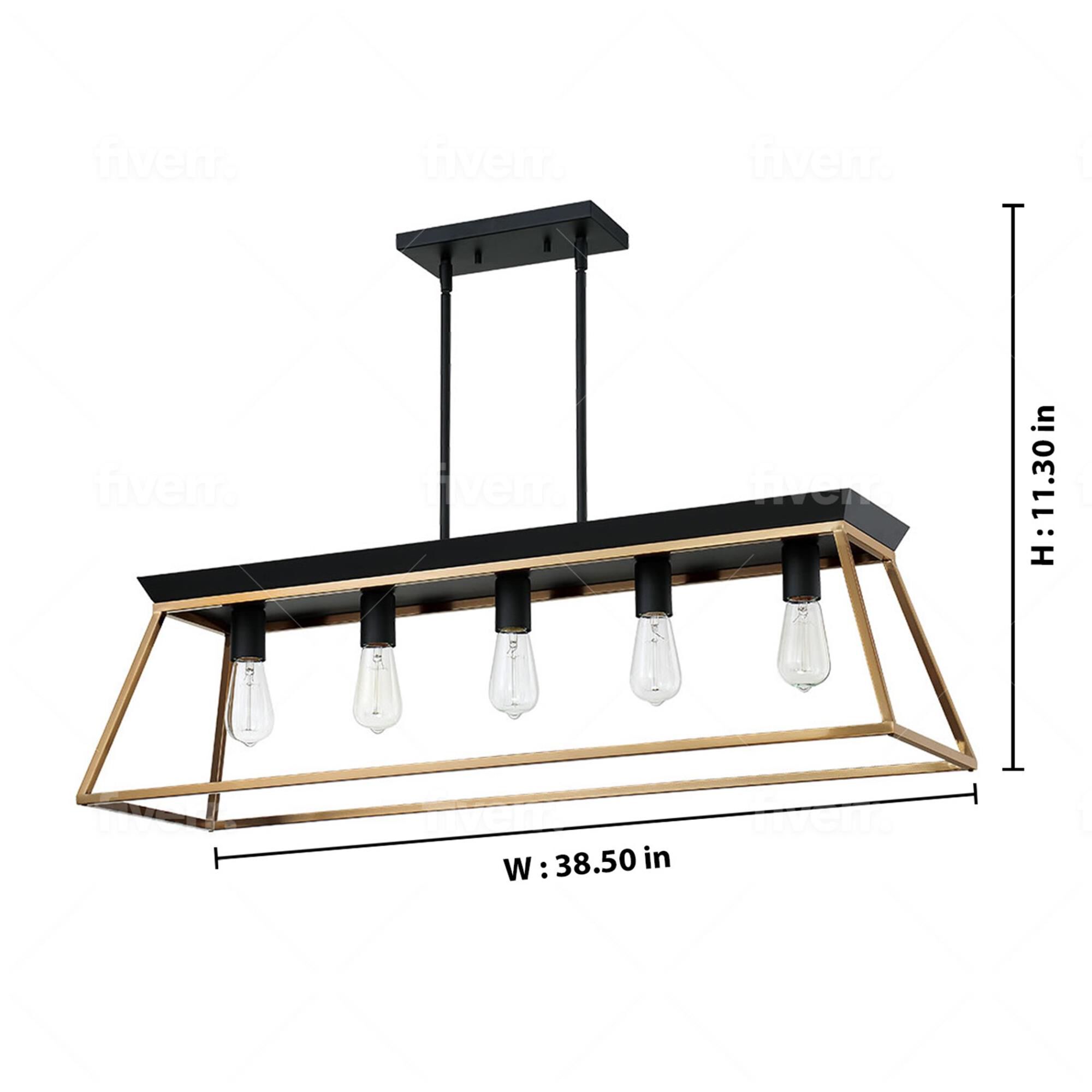 Eglo Paulino 38 Inch 5 Light Linear Suspension Light by Eglo Lighting