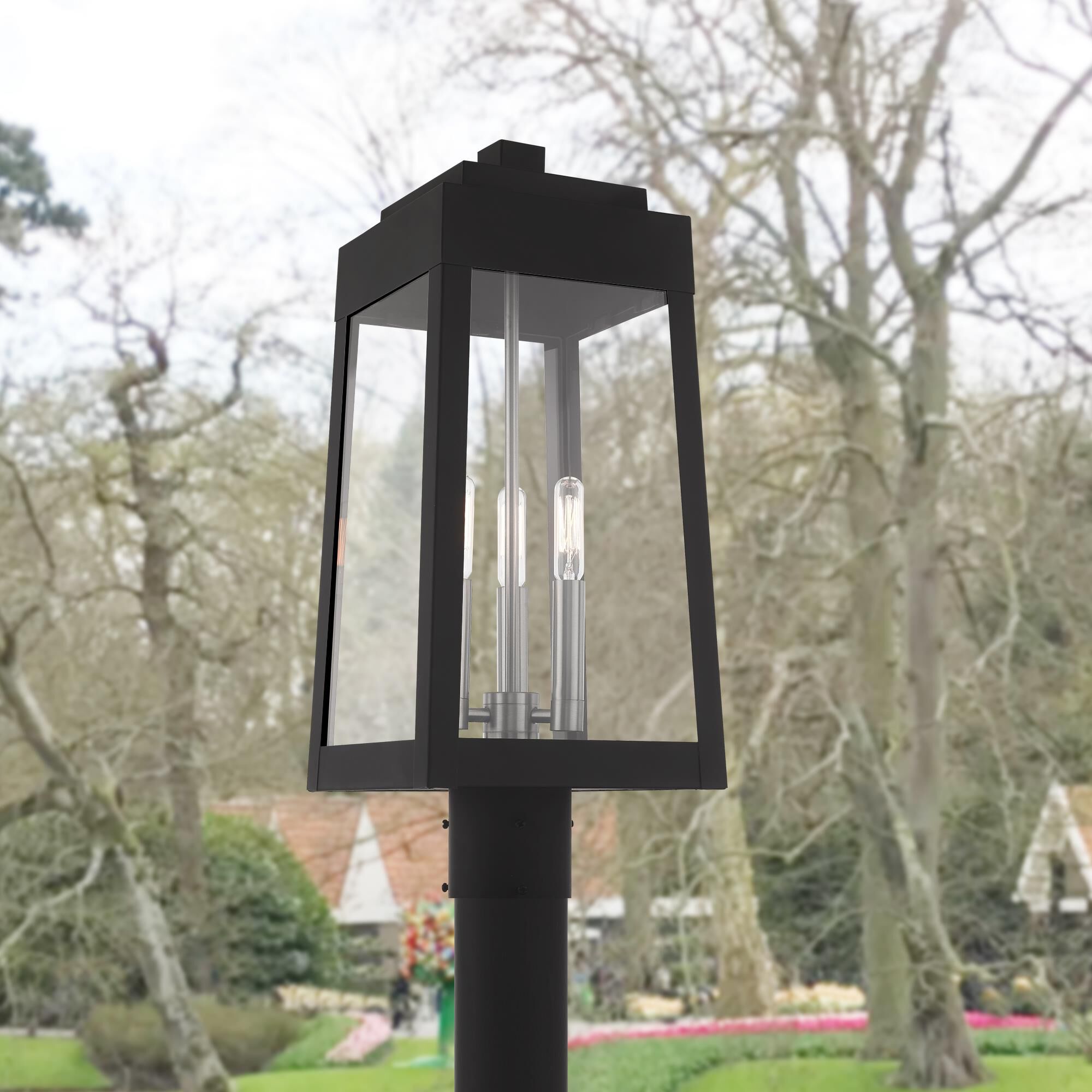 Oslo 20 Inch Tall 3 Light Outdoor Post Lamp by Livex Lighting