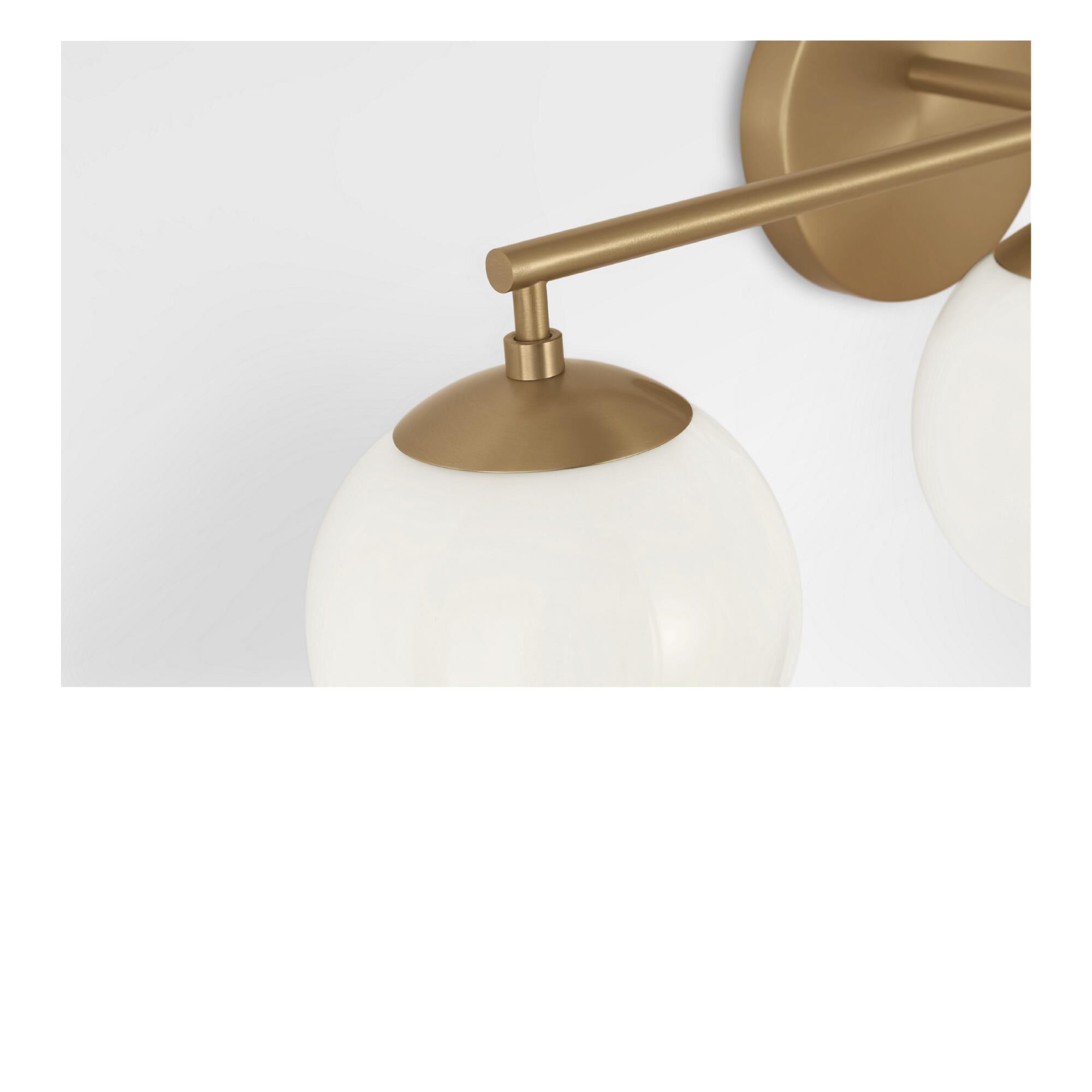 Shown in Satin Brass finish and Clear White glass