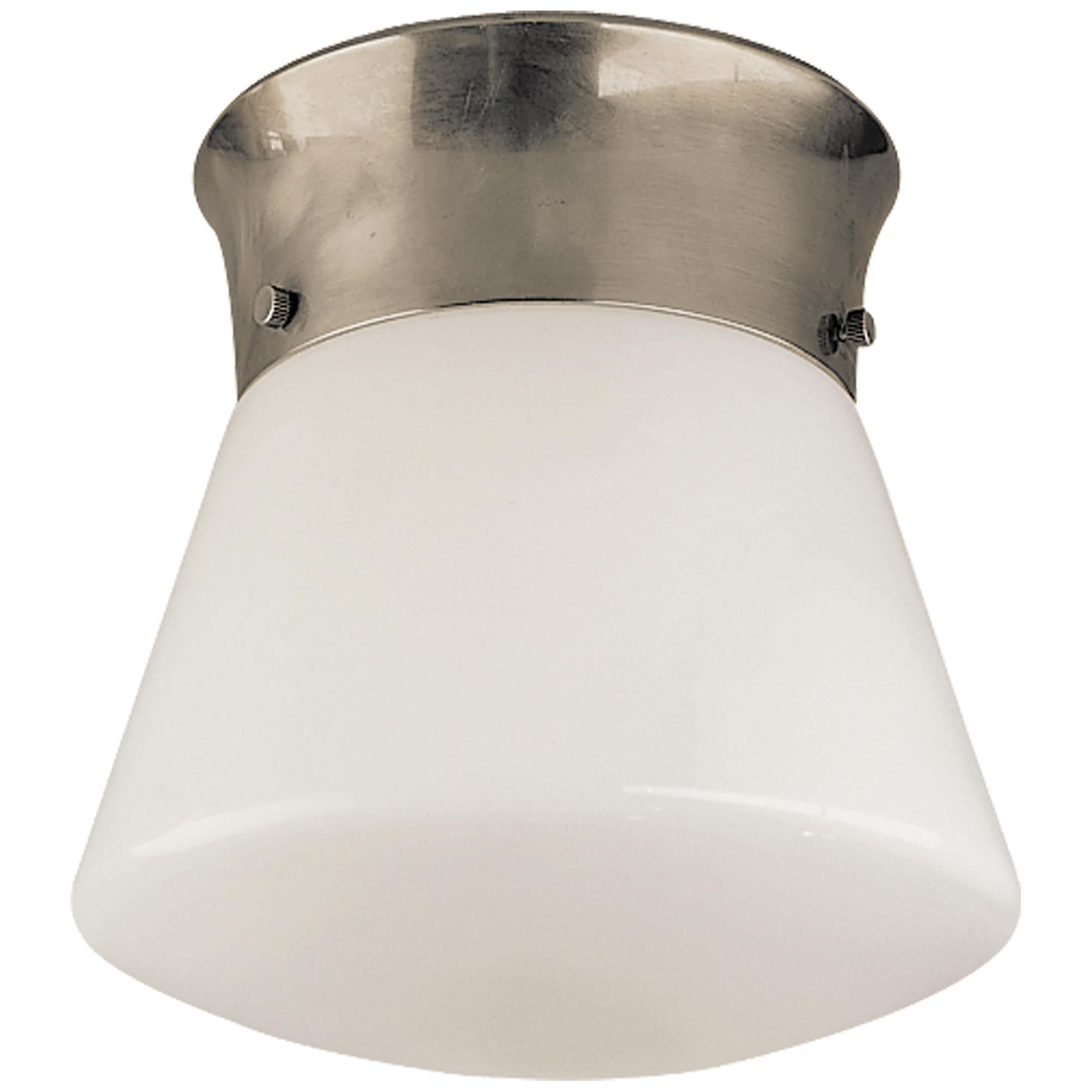 Shown in Antique Nickel finish and White glass