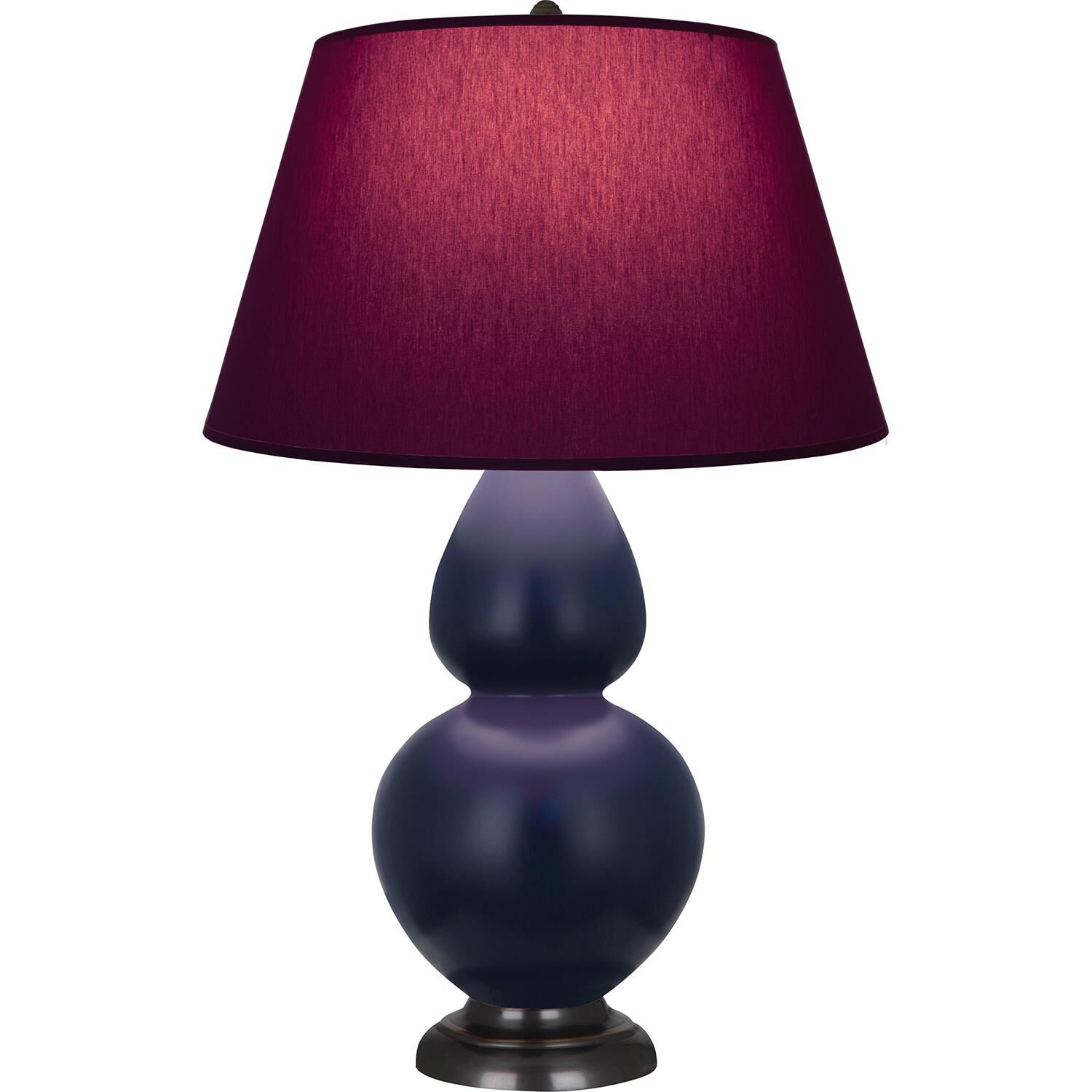 Shown in Matte Midnight Blue finish and Plum and Lavender shade and Deep Patina Bronze accent