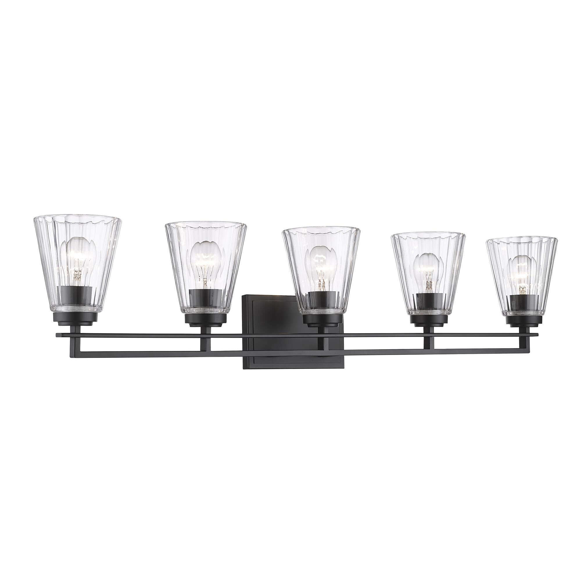 Shown in Matte Black finish and Clear glass