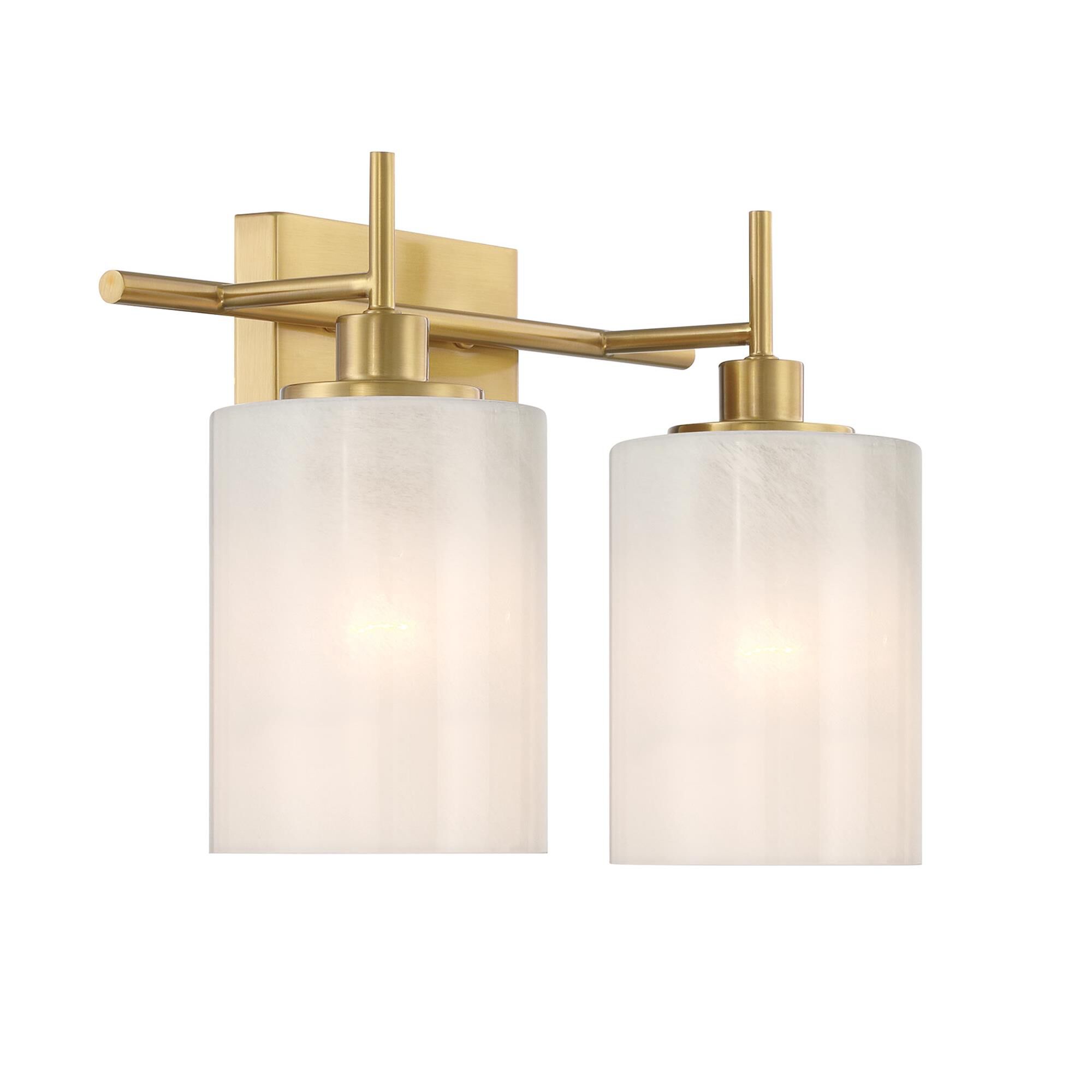 Shown in Natural Brass finish and White Strie glass