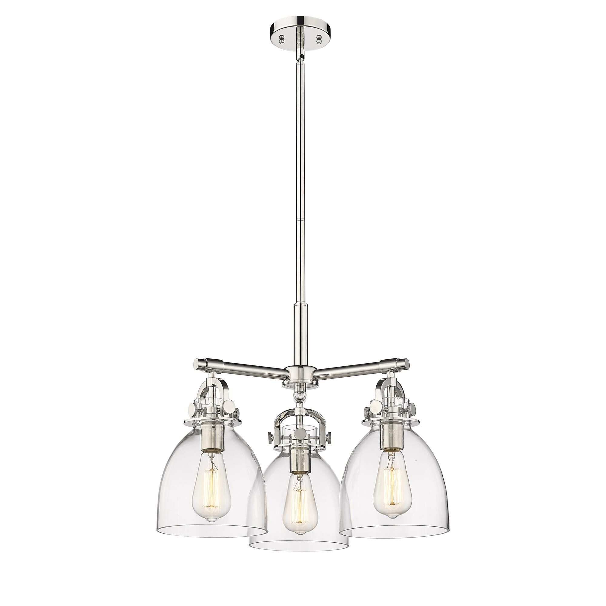 Shown in Polished Nickel finish and Clear glass