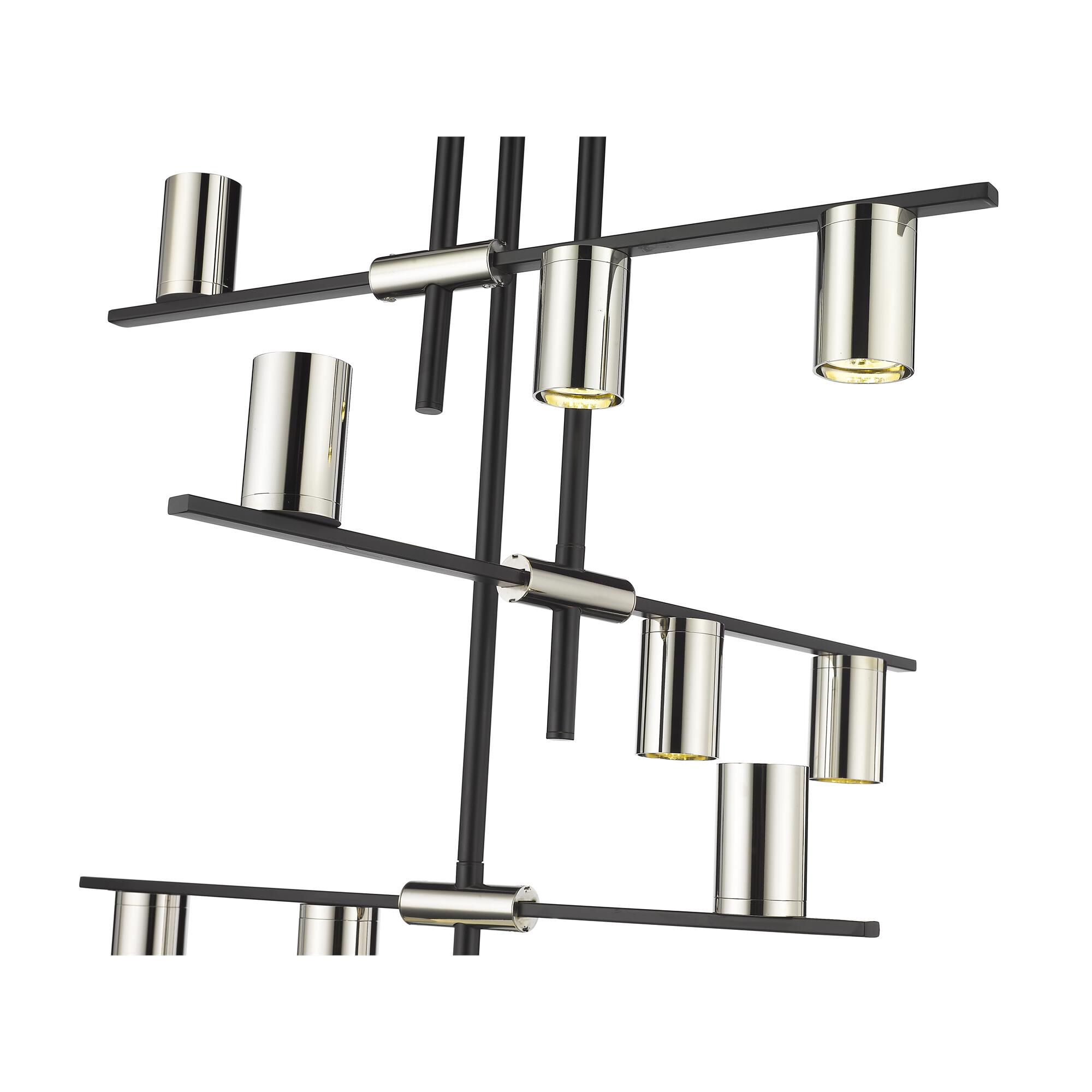Shown in Mate Black And Polished Nickel finish