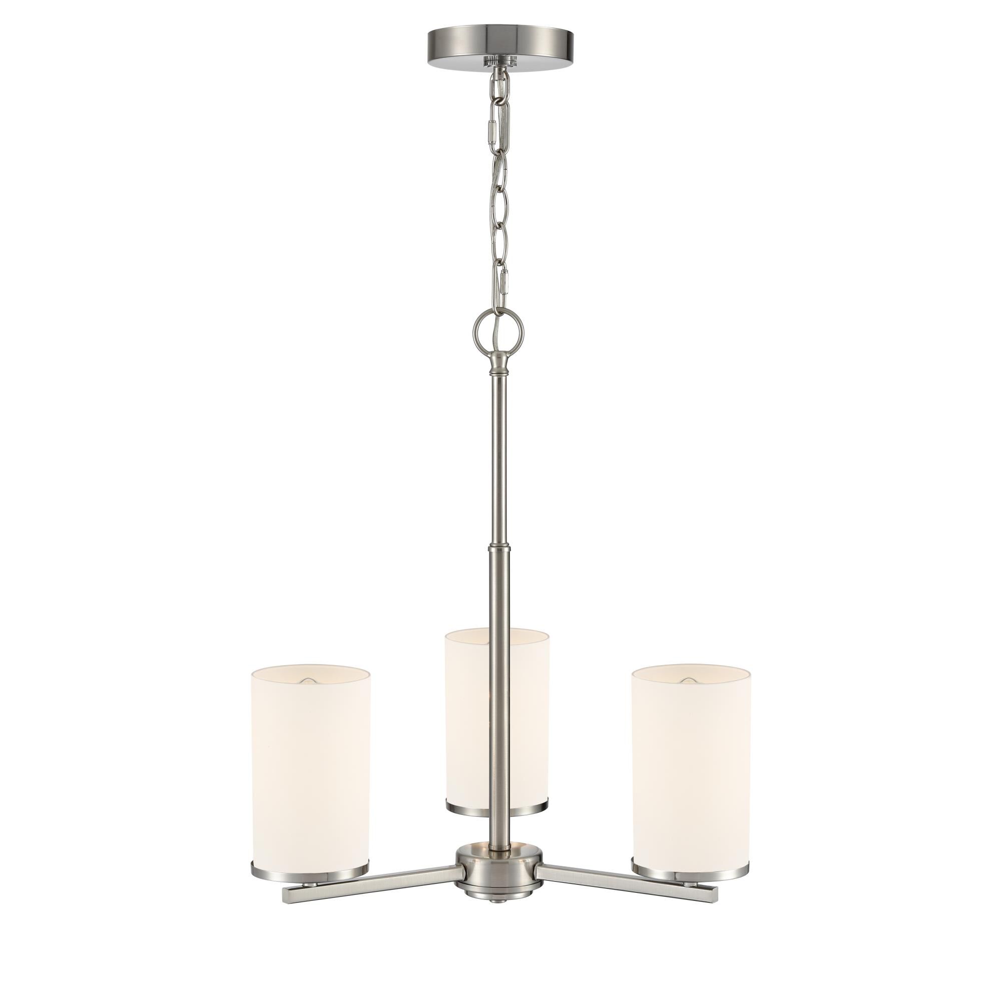 Shown in Brushed Nickel finish and Etched White glass