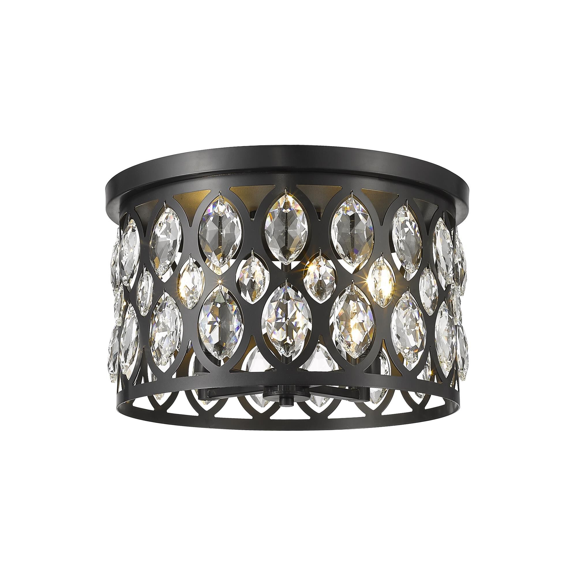 Shown in Matte Black finish and Steel + K9 Crystal glass and Steel + K9 Crystal shade