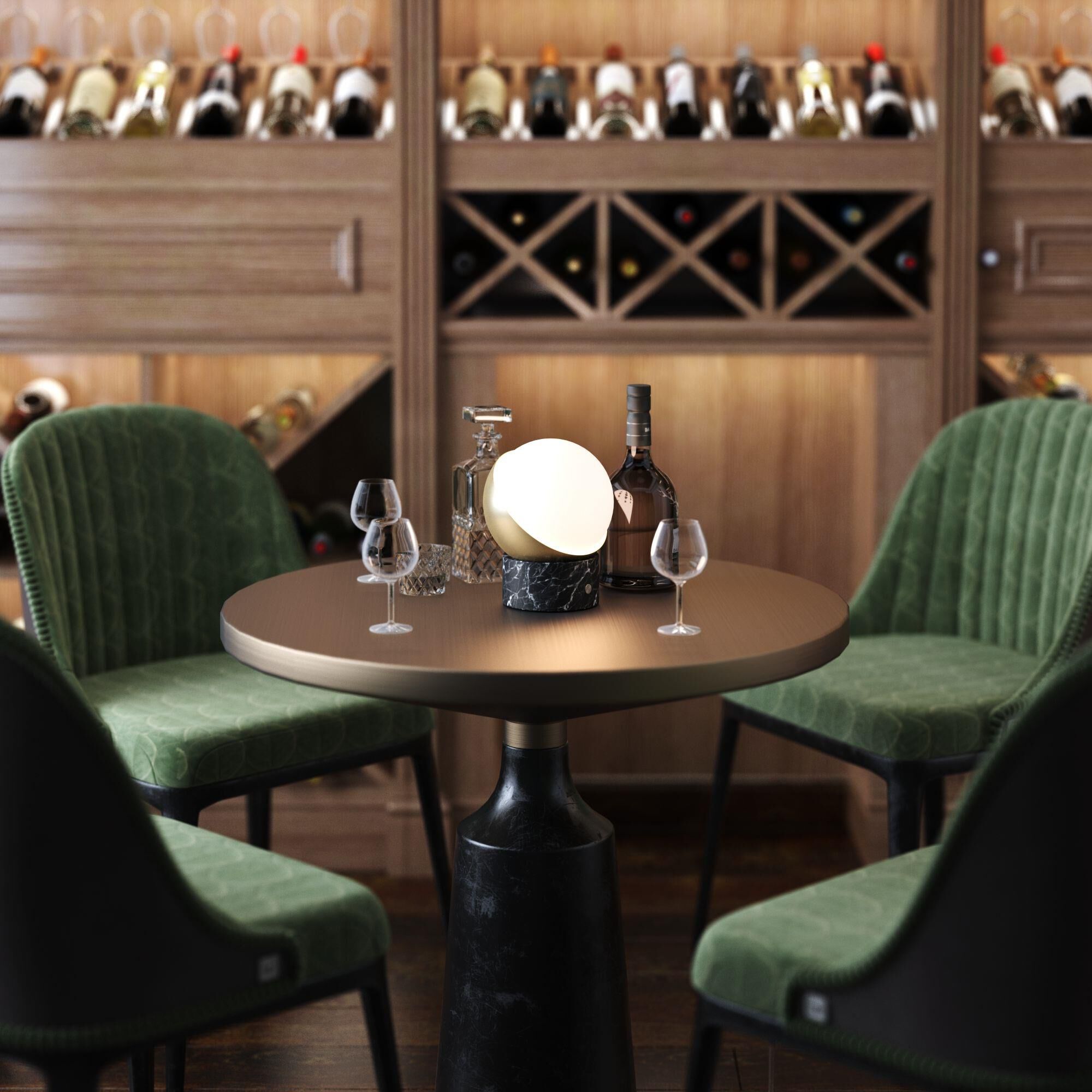 Shown in Black Marble and Brushed Brass finish