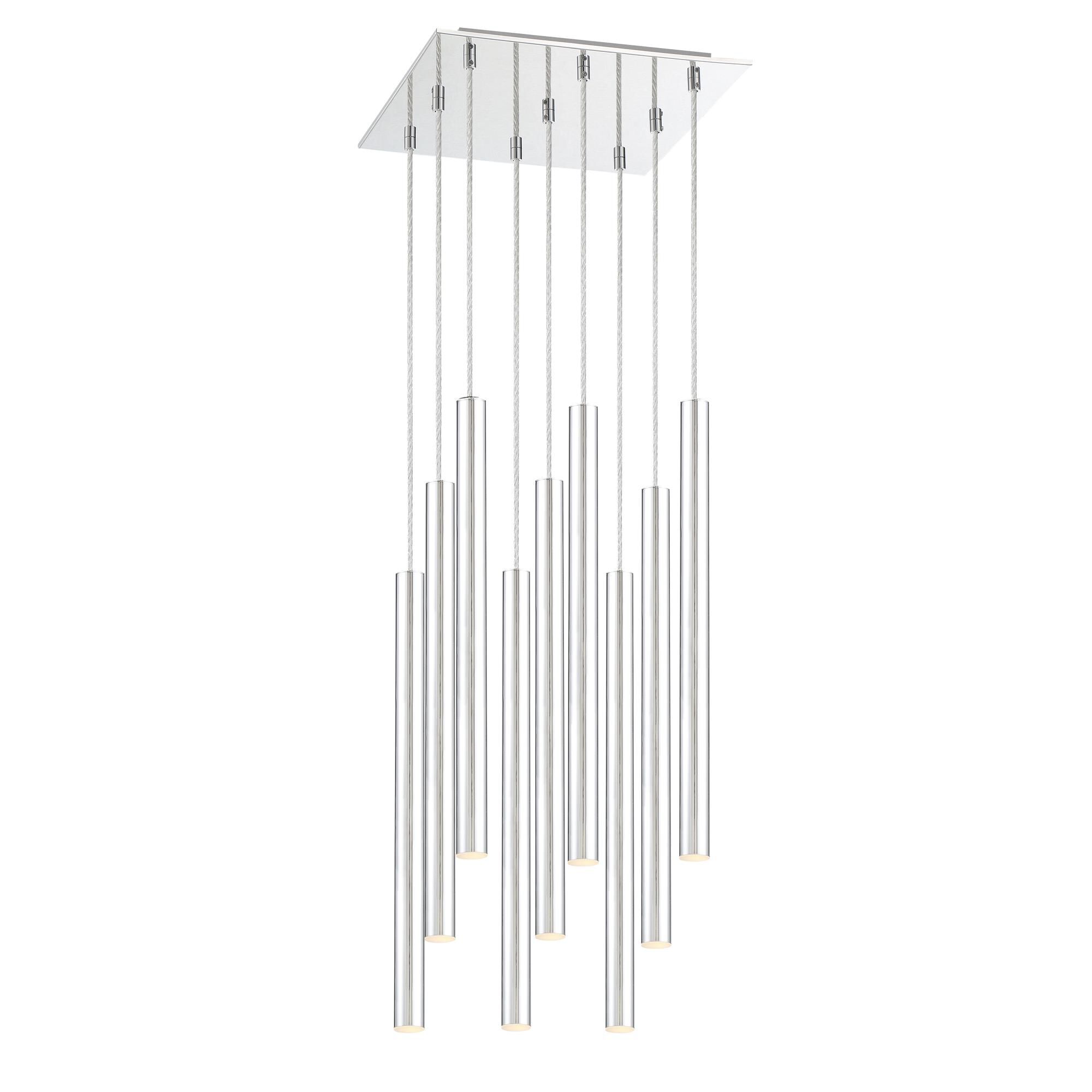 Shown in Chrome finish and Steel glass and Steel shade