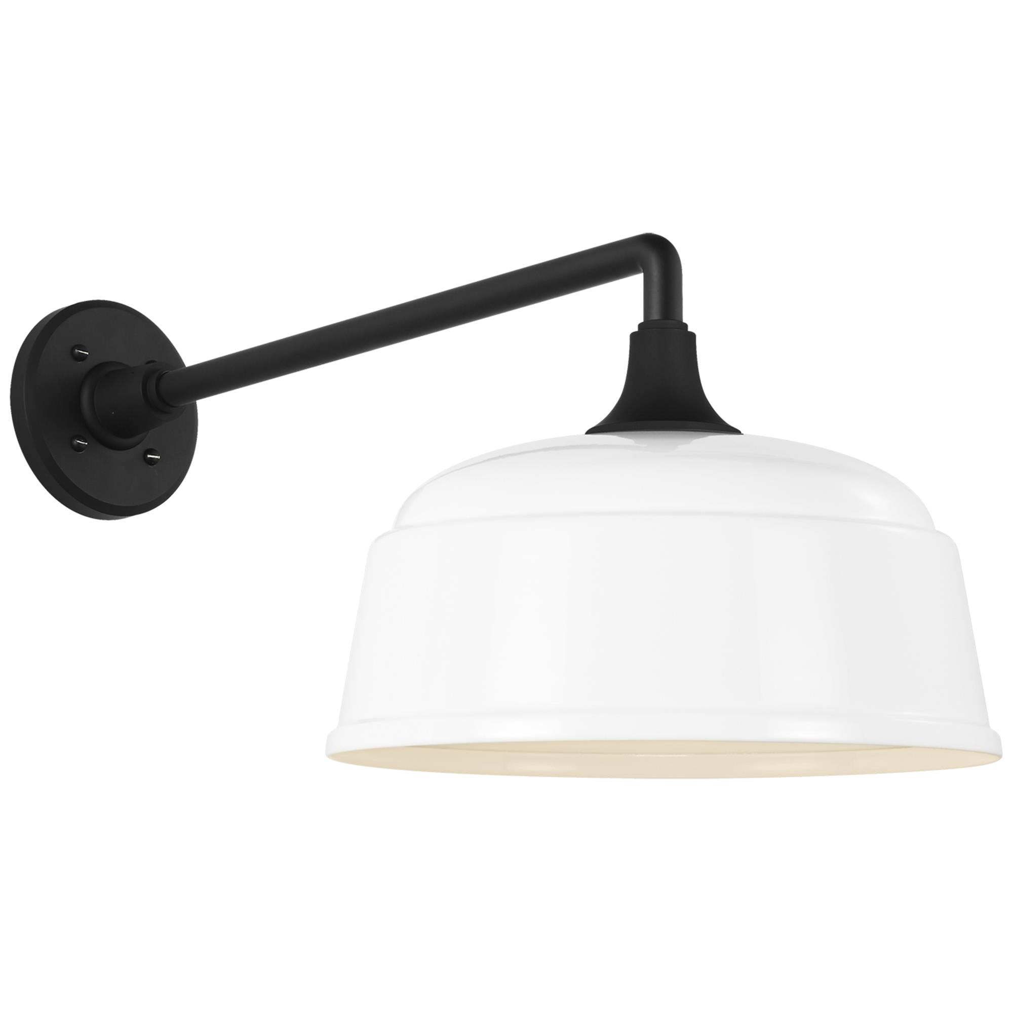 Shown in Matte Black finish and White shade