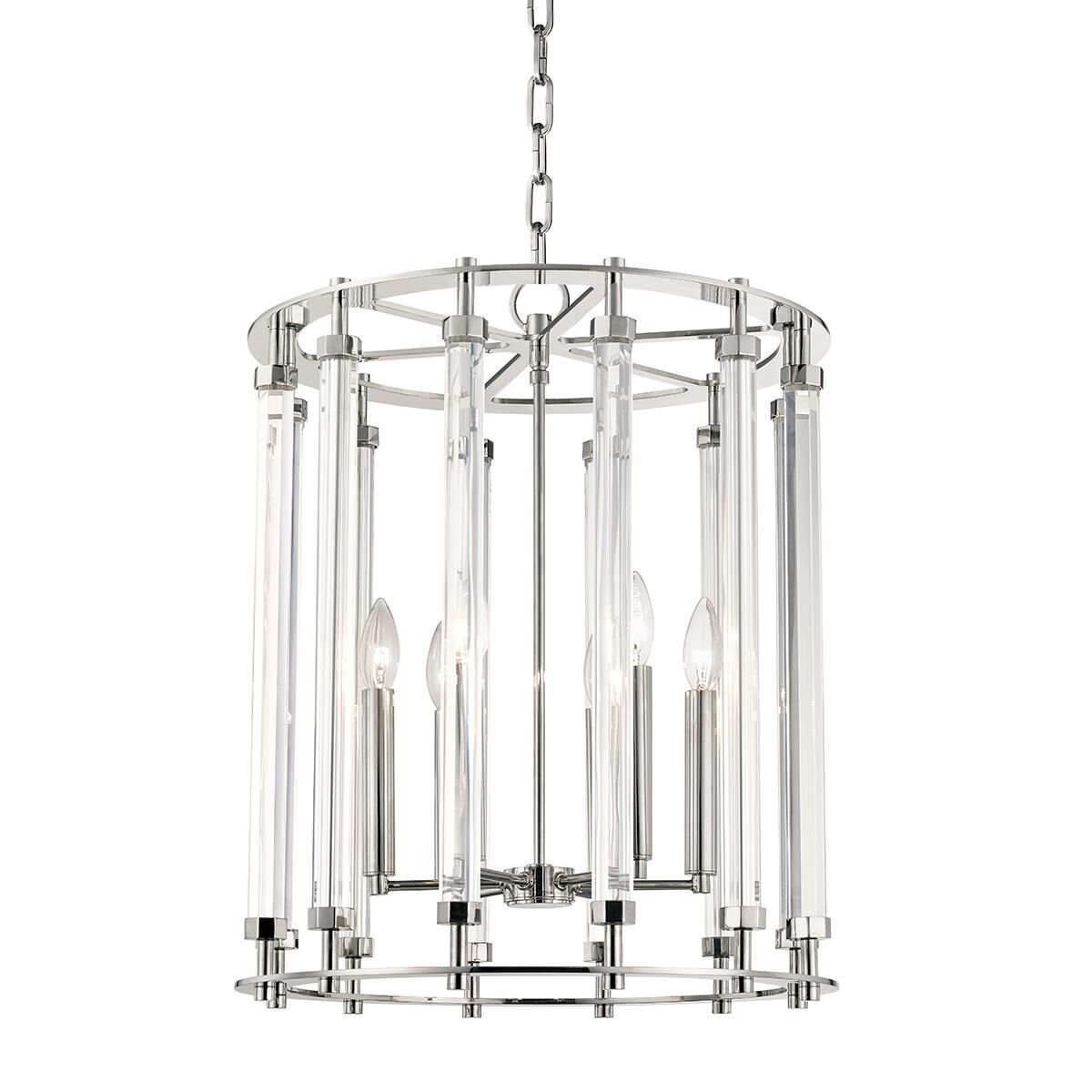 Shown in Polished Nickel finish and Clear Rod glass