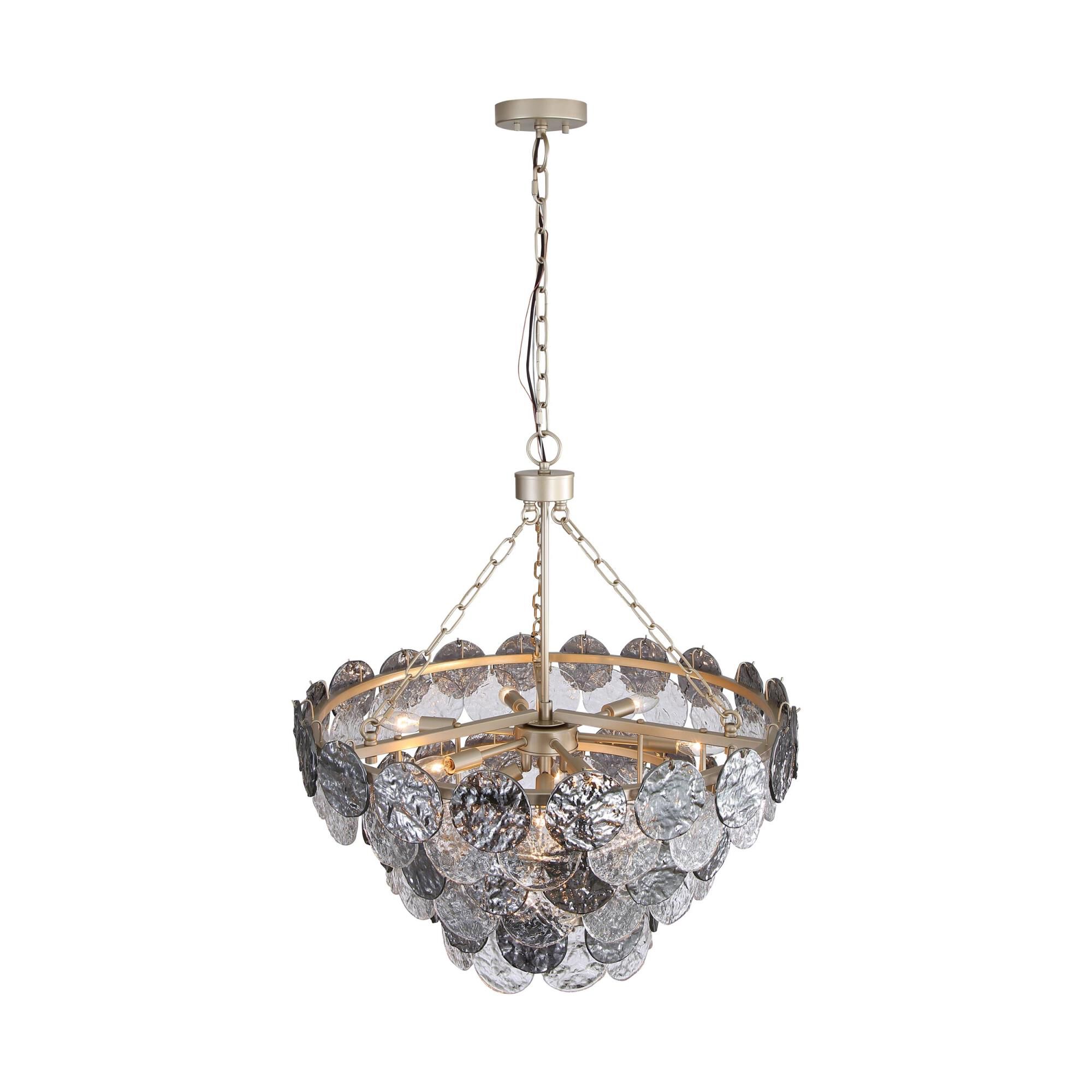 Shown in Aegean Silver finish and Smoke Plated glass