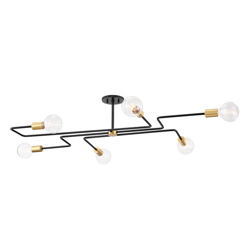Jena 68 Inch 6 Light Semi Flush Mount by Mitzi