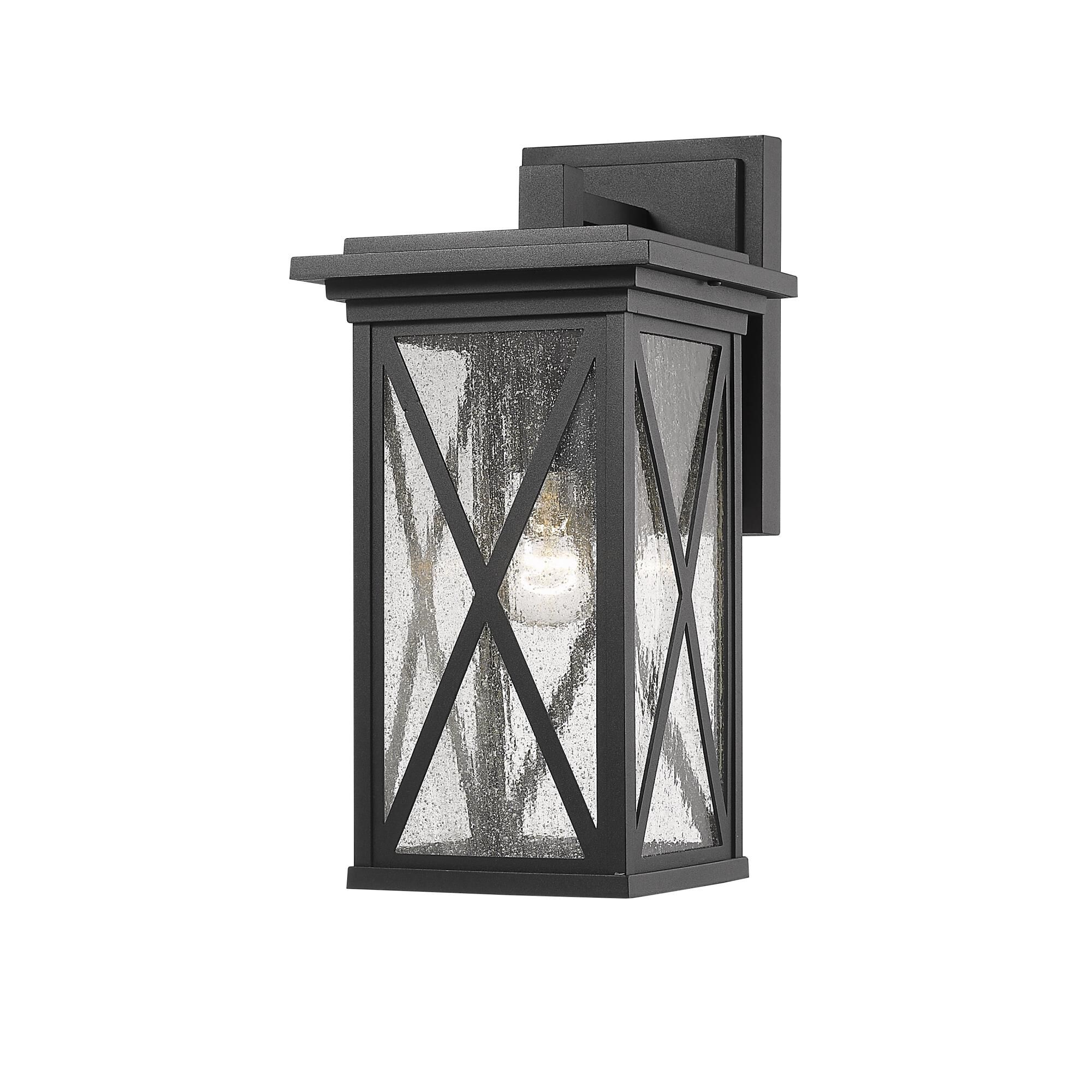 Shown in Black finish and Glass shade