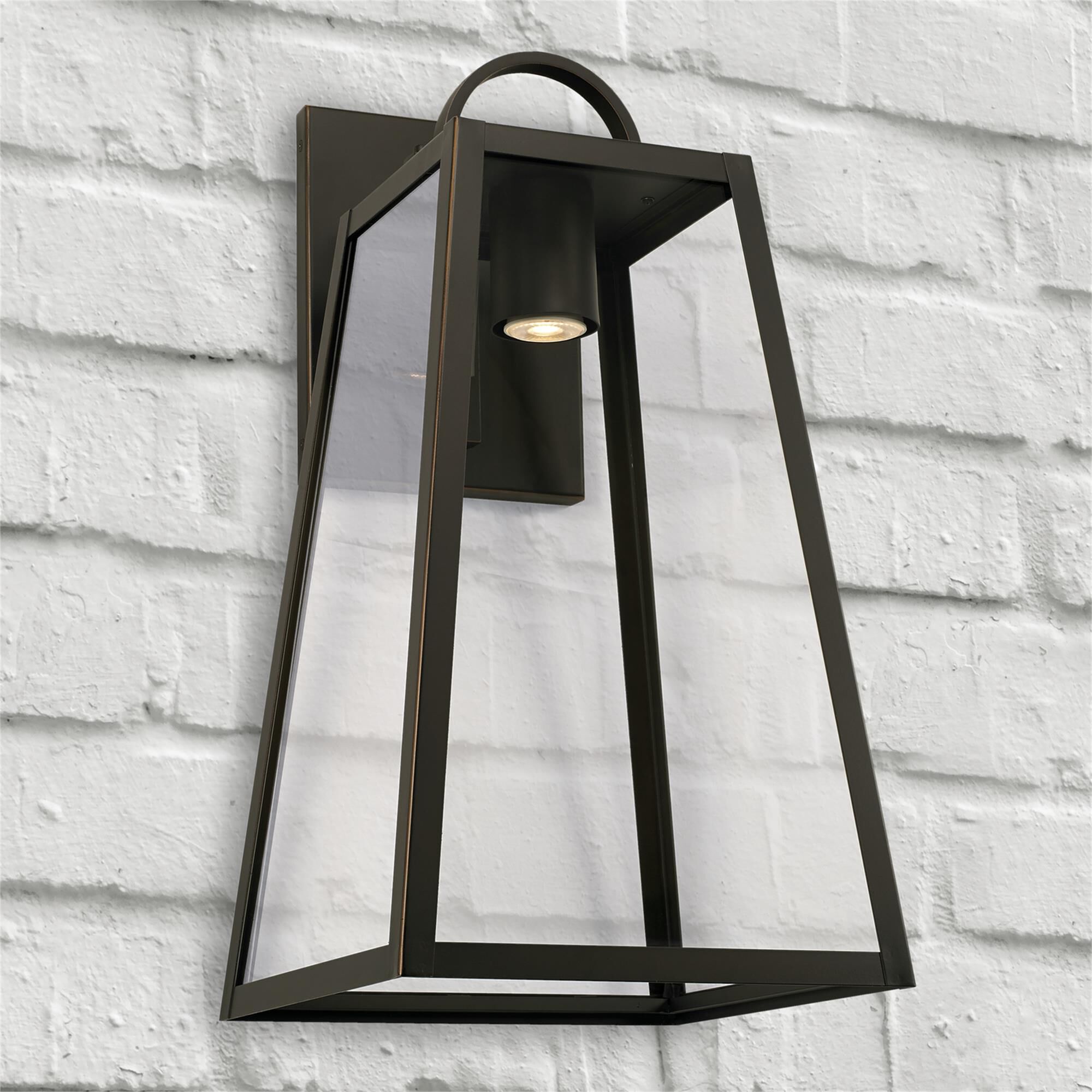 Shown in Oiled Bronze finish and Clear glass