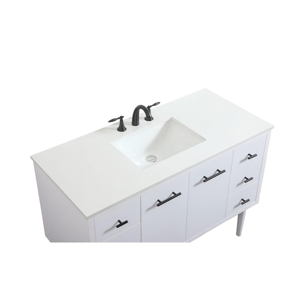 Shown in White finish and No Backsplash accent