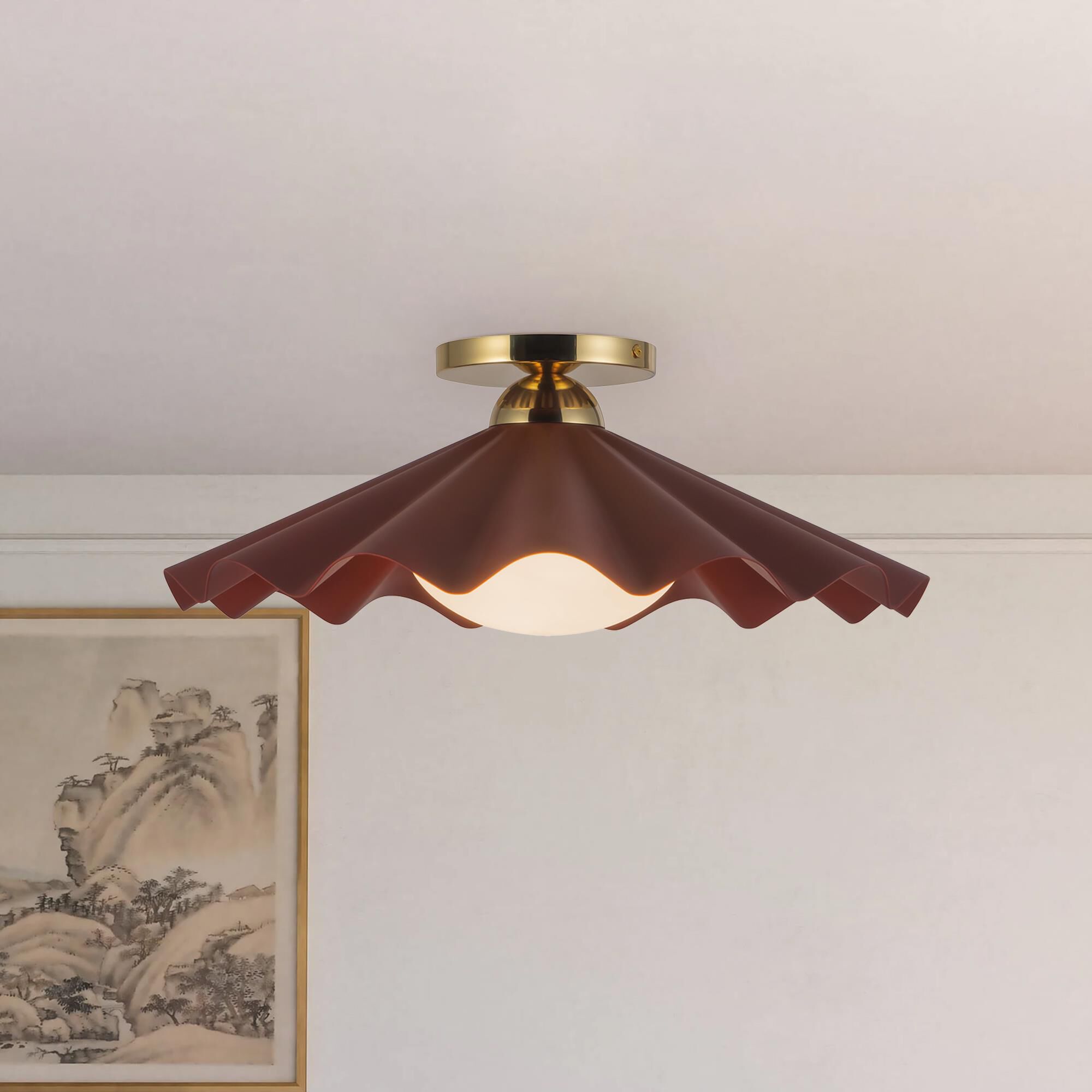 Jason Koharik Furrow 16 Inch Semi Flush Mount by Alora Lighting