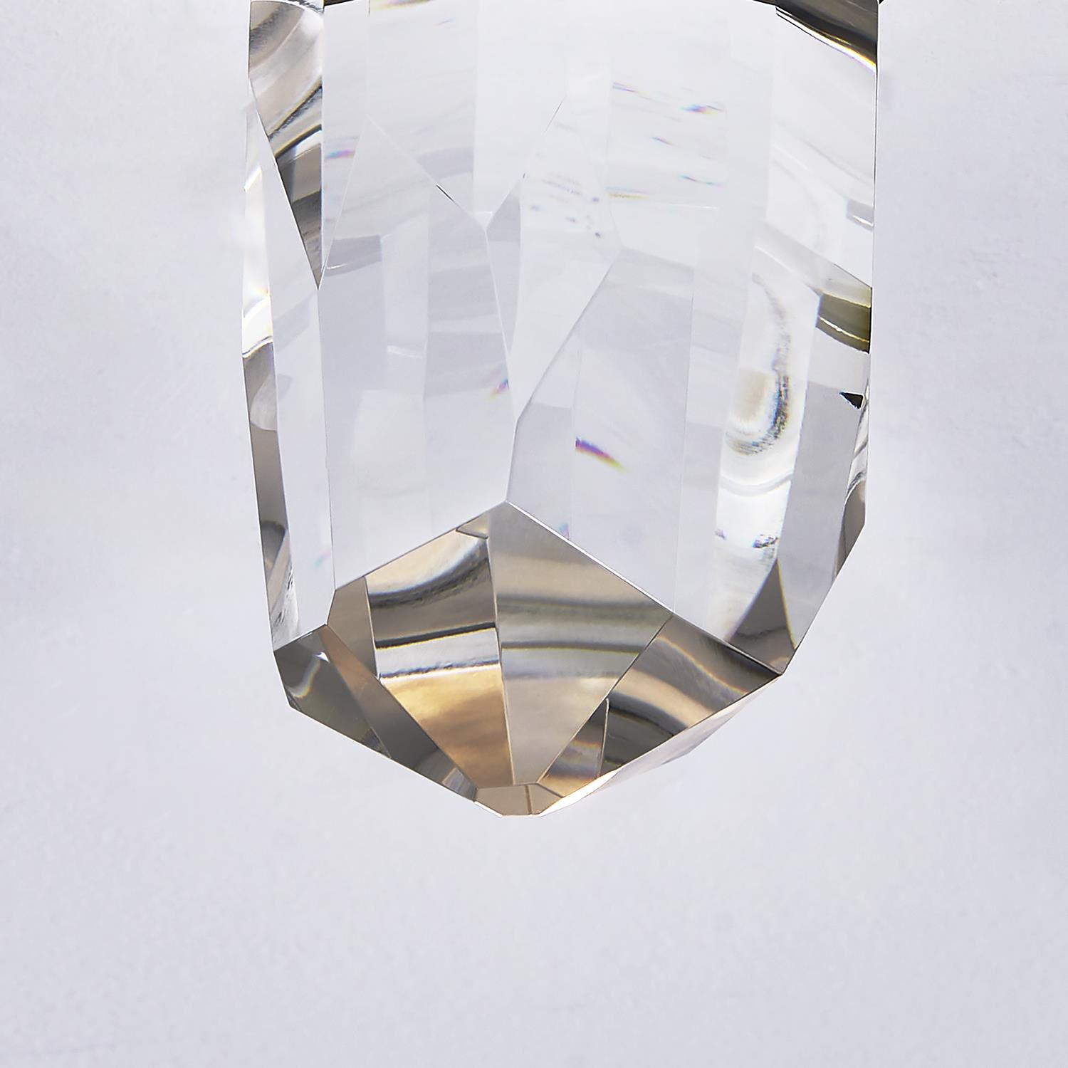 Shown in True Brass finish and Clear crystal