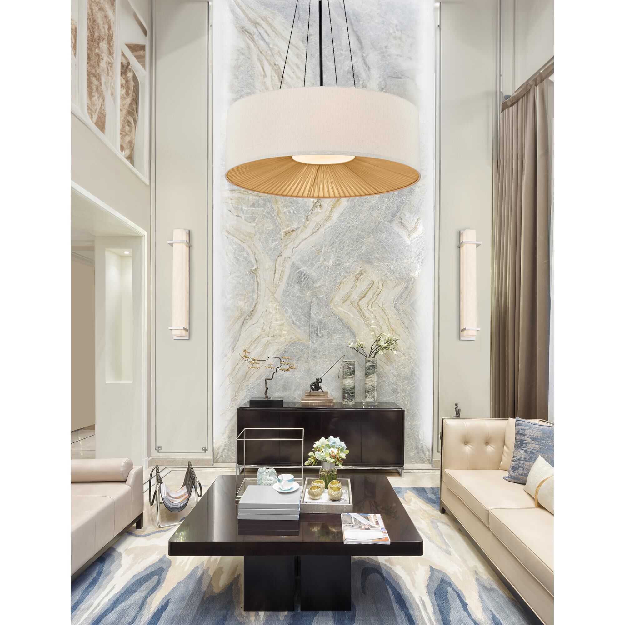 Textile - Warren 48 Inch Large Pendant by Justice Design Group