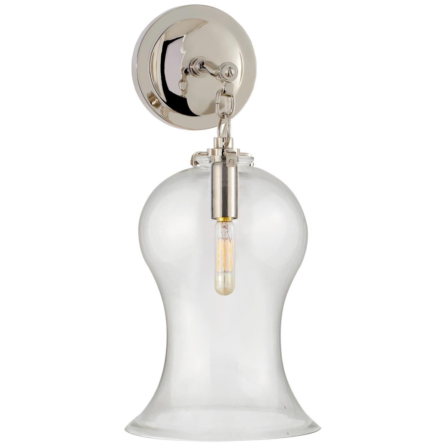 Shown in Polished Nickel finish and Clear glass 