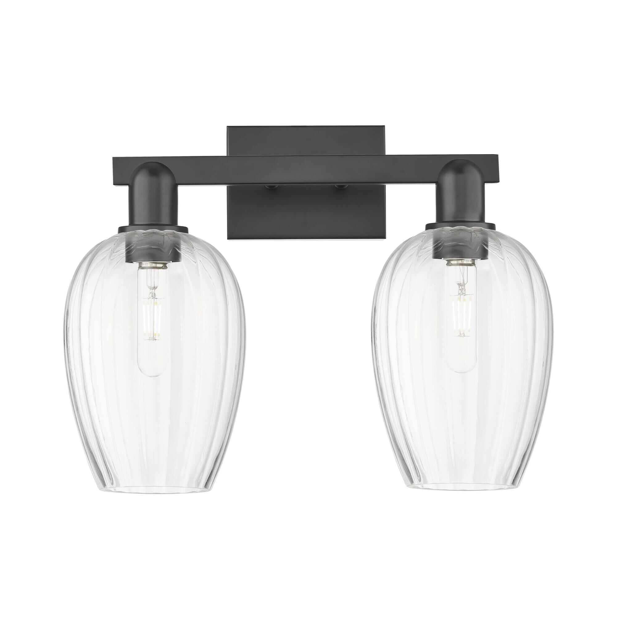 Shown in Matte Black finish and Clear glass