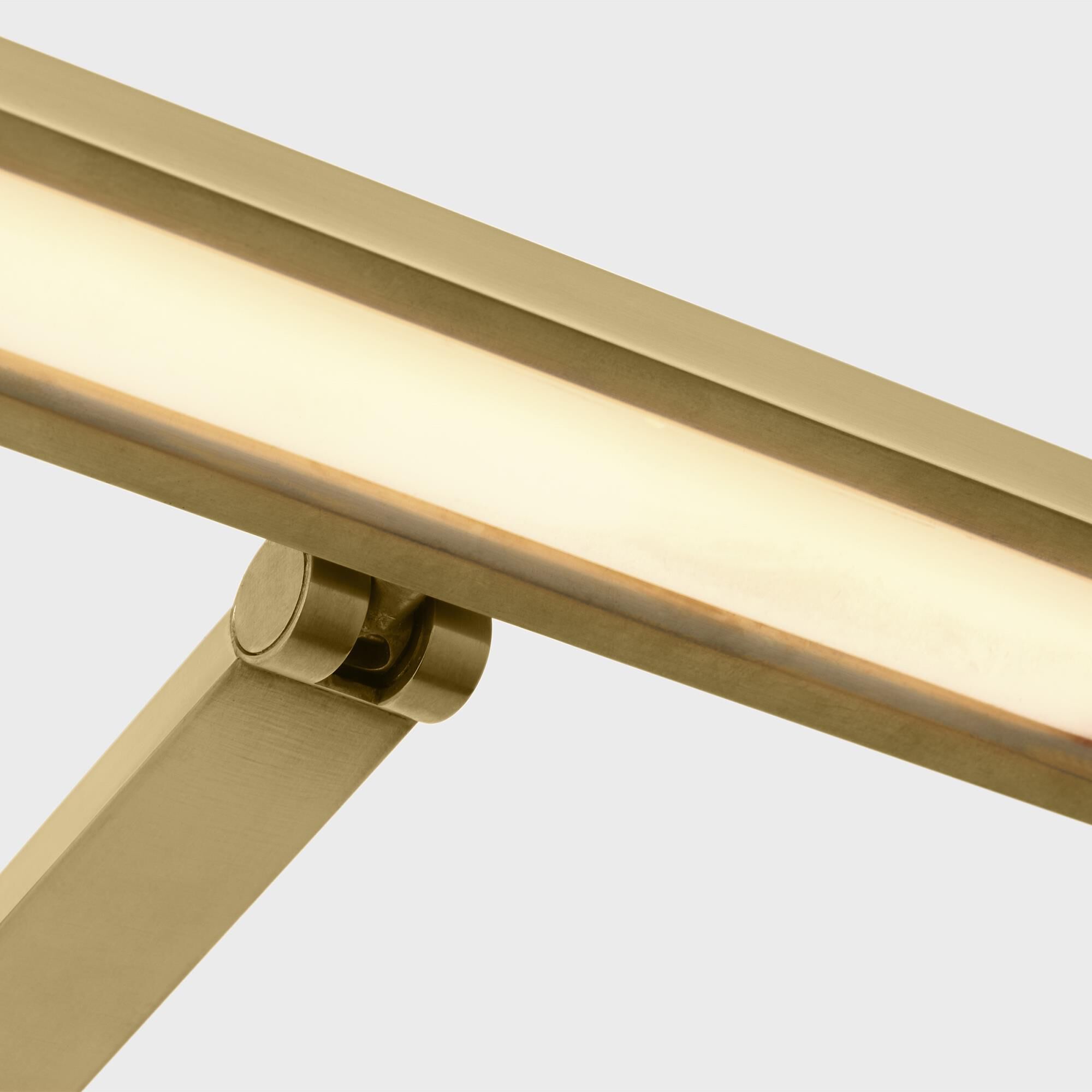 Shown in Hand-Rubbed Antique Brass finish and Brass shade