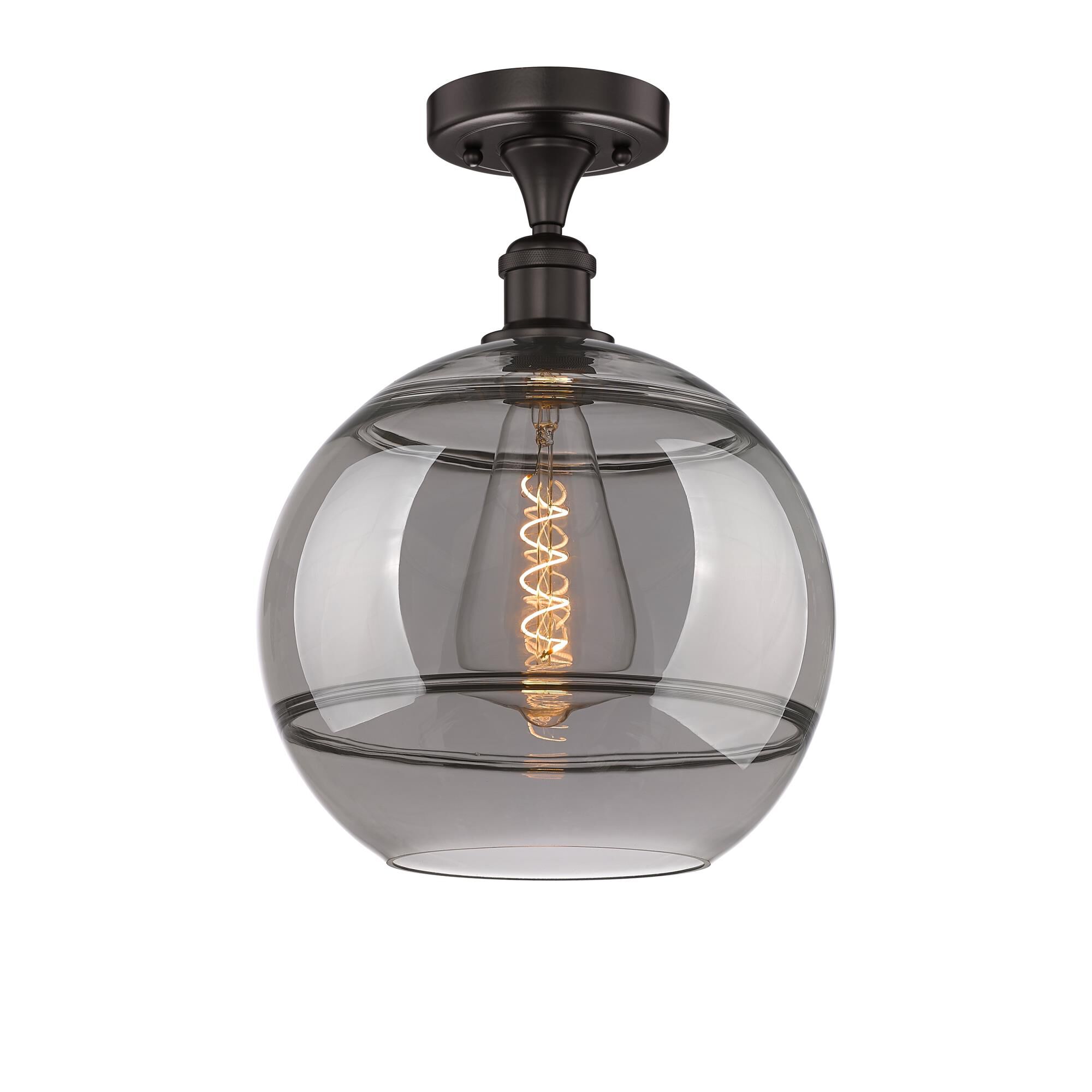 Shown in Oil Rubbed Bronze finish and Light Smoke glass