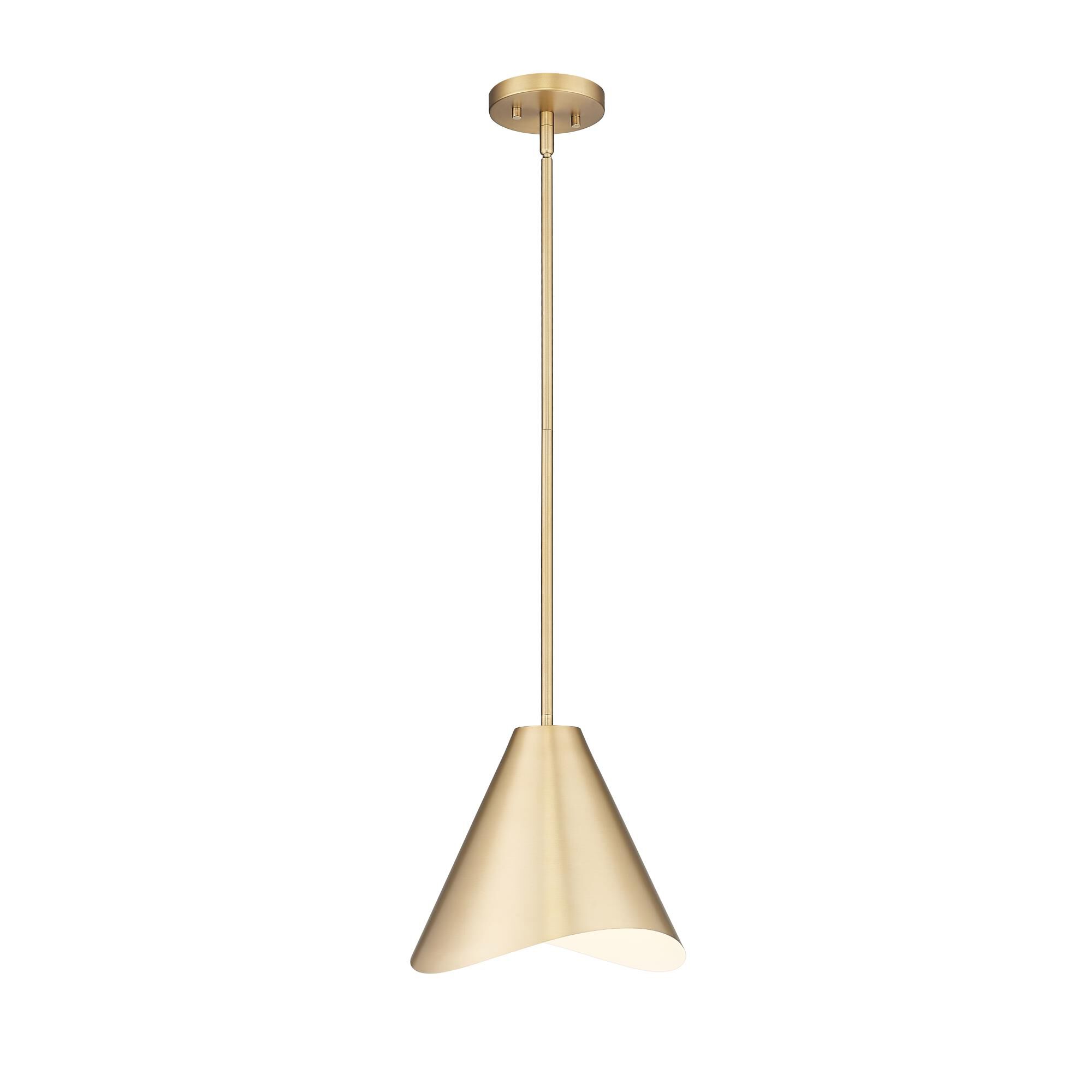 Shown in Modern Gold finish and Modern Gold And Inner White glass and Modern Gold And Inner White shade
