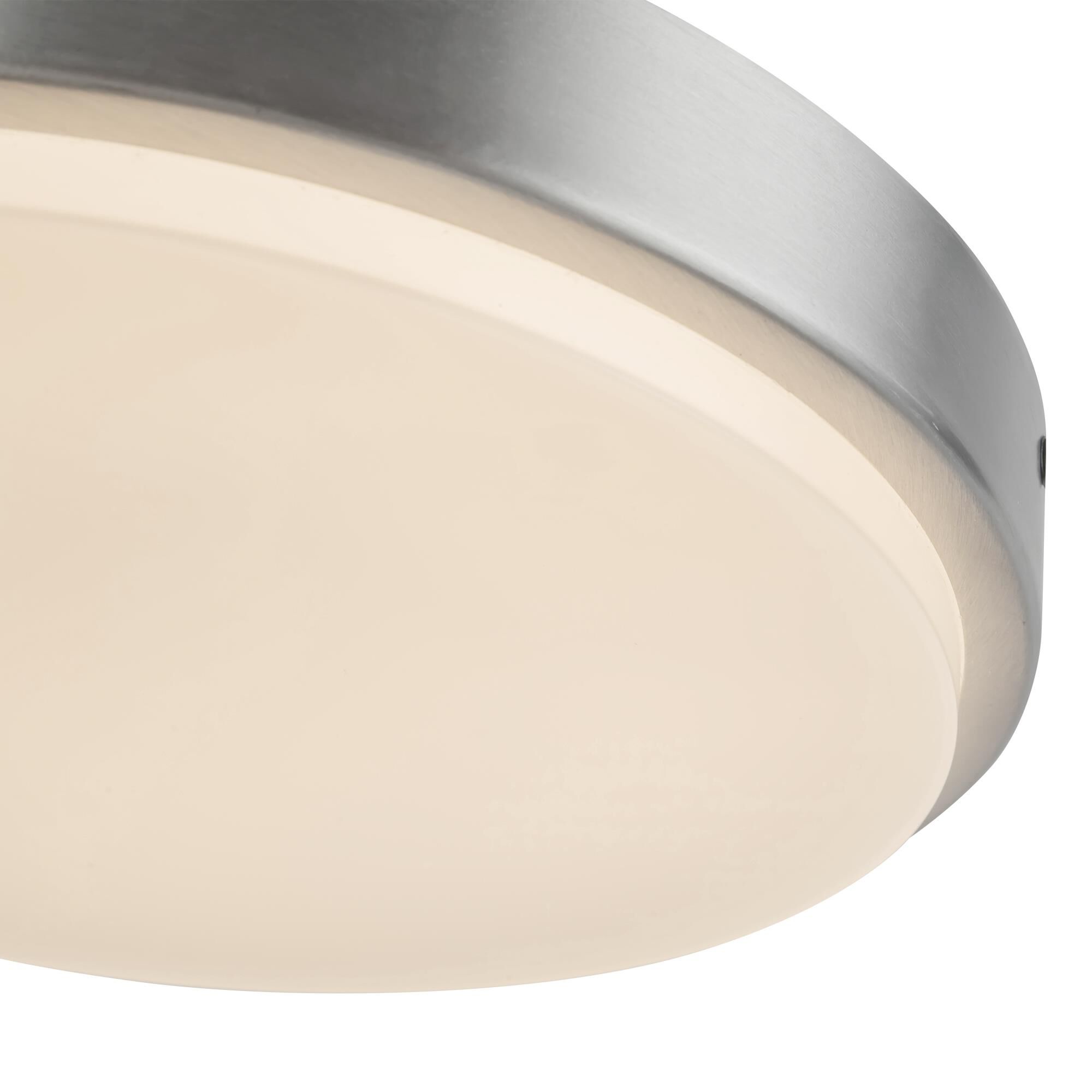 Shown in Brushed Nickel finish and Frosted Polycarbonate Diffuser glass