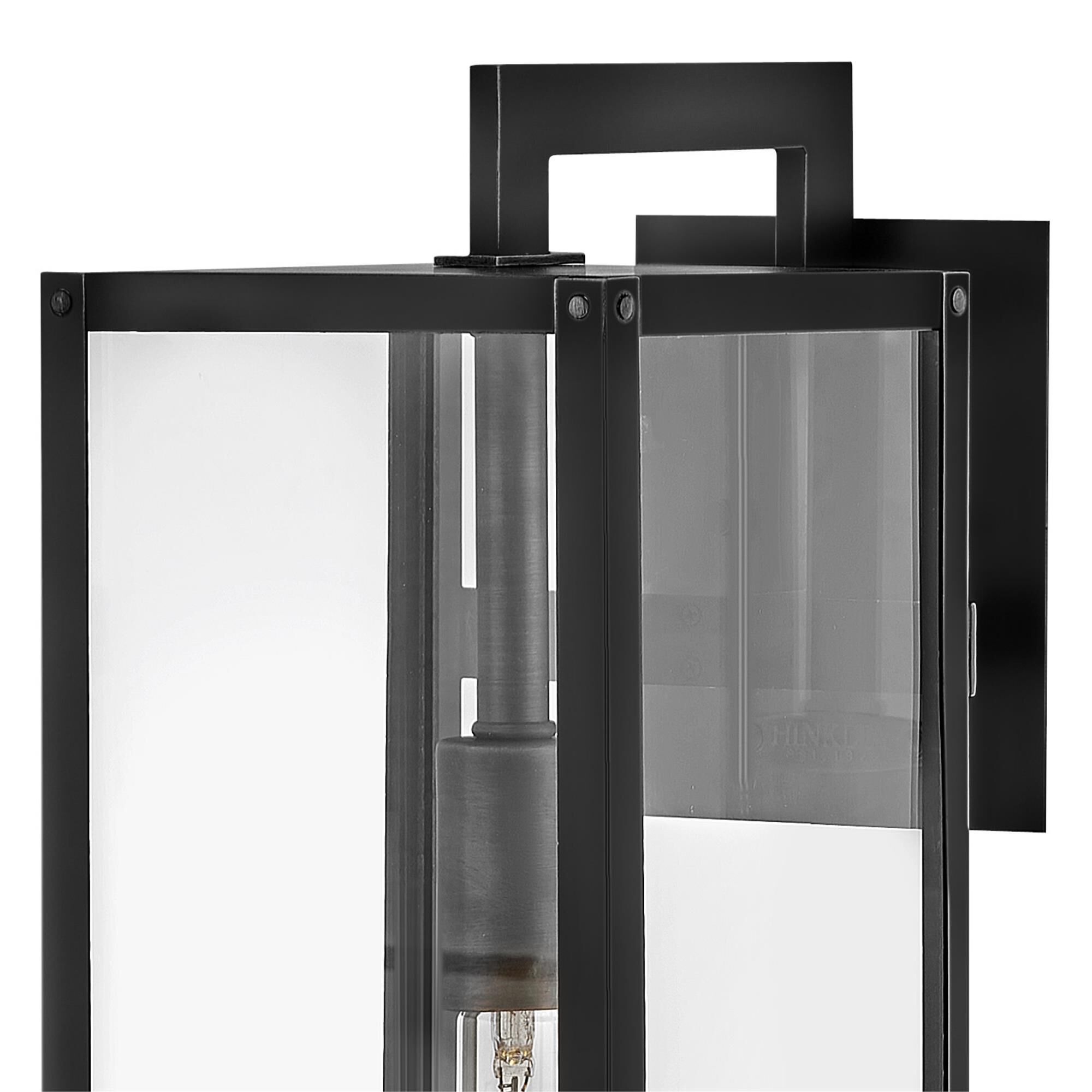 Shown in Black finish and Clear glass