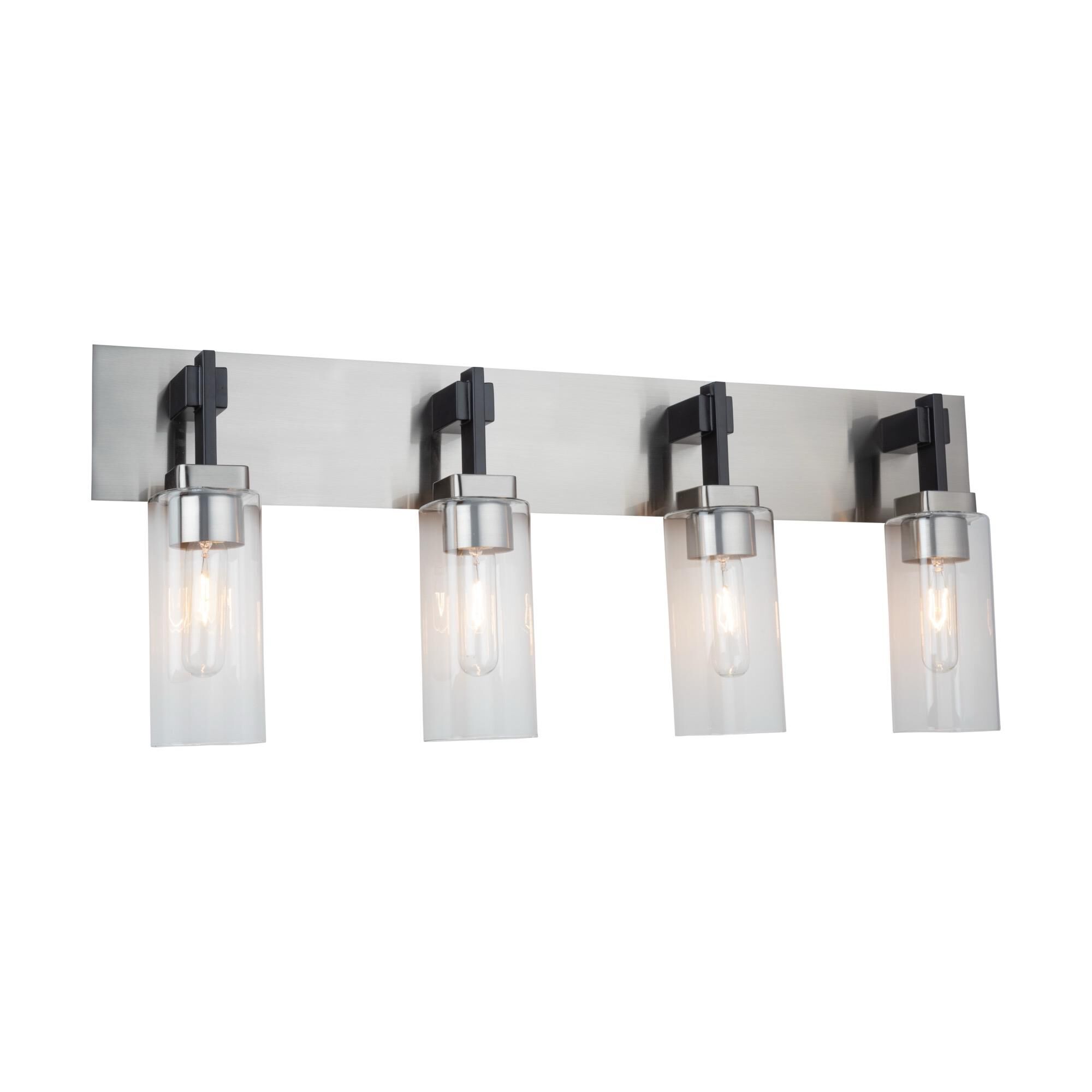 Shown in Satin Nickel finish and Glass shade