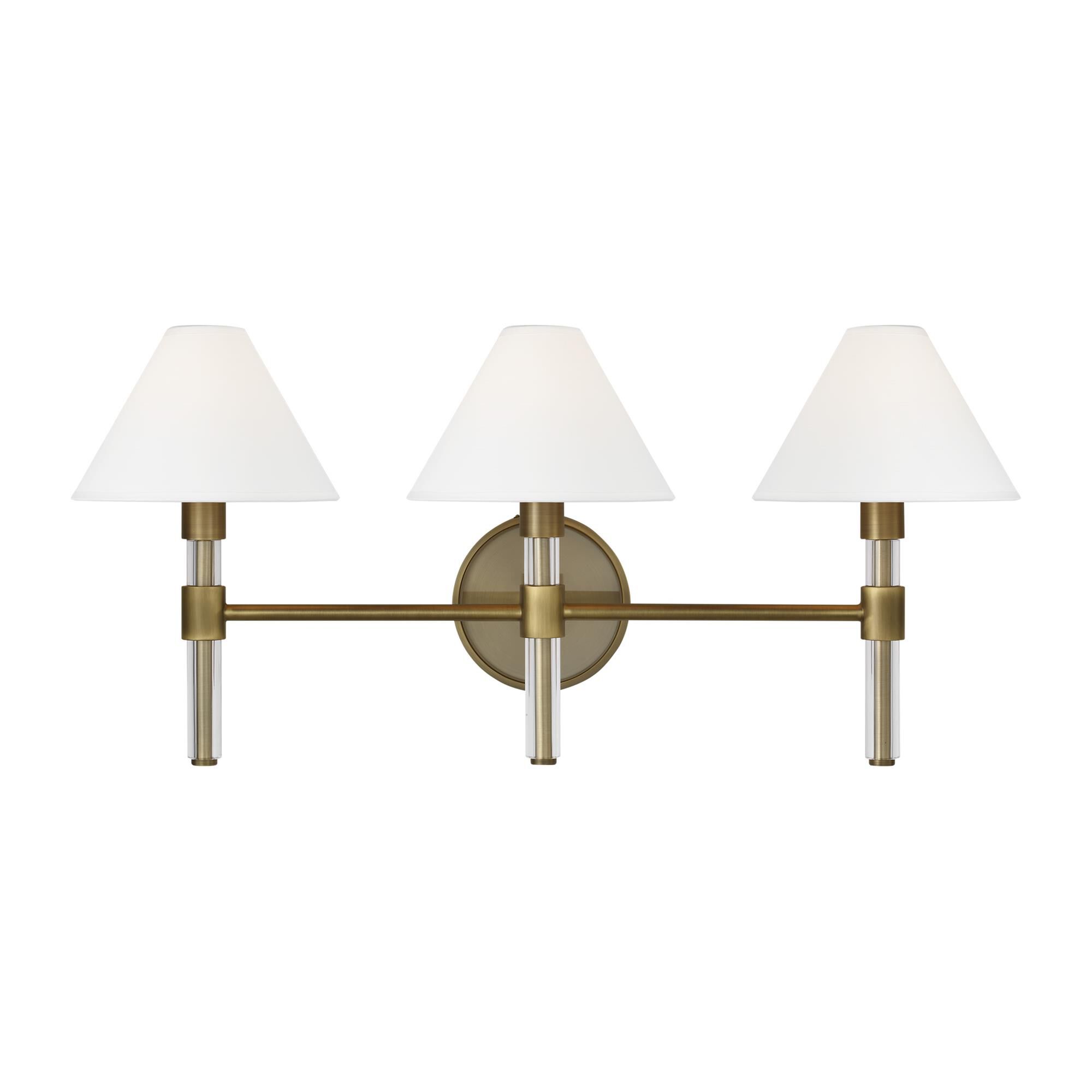 Shown in Time Worn Brass finish and White Paper shade