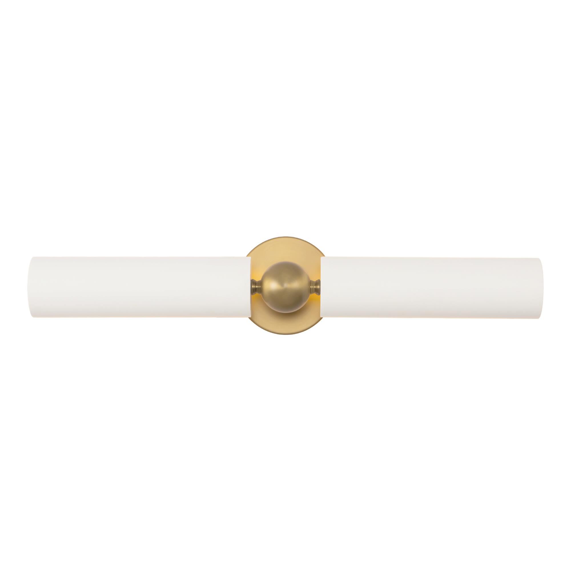 Shown in Brushed Gold and White finish and Steel shade