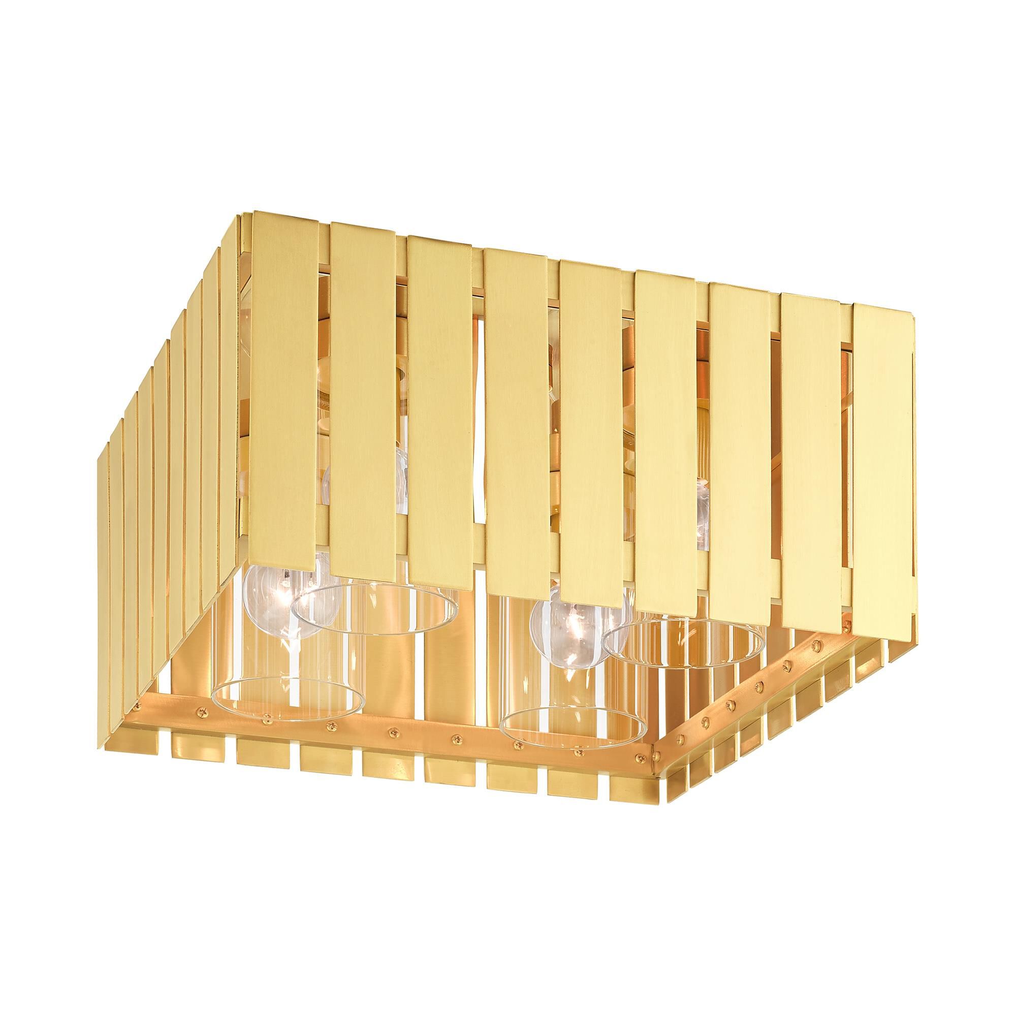 Shown in Satin Brass finish and Clear glass and Clear Glass shade