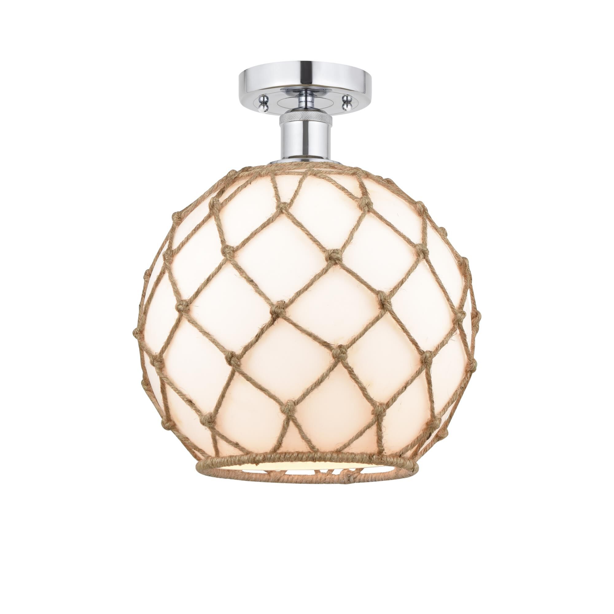 Bruno Marashlian Farmhouse Rope 10 Inch 1 Light Semi Flush Mount by Innovations Lighting
