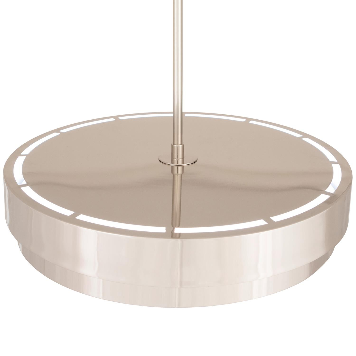 Shown in Polished Nickel finish and Nickel shade and Paint White accent