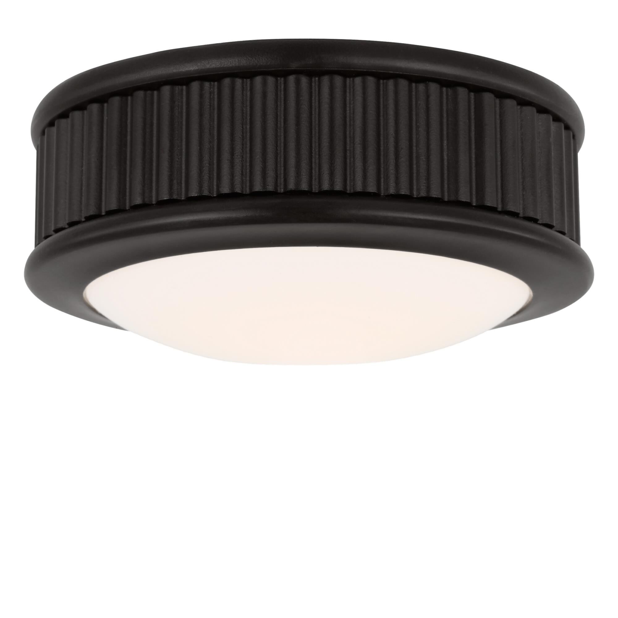 Shown in Aged Iron finish and Milk glass