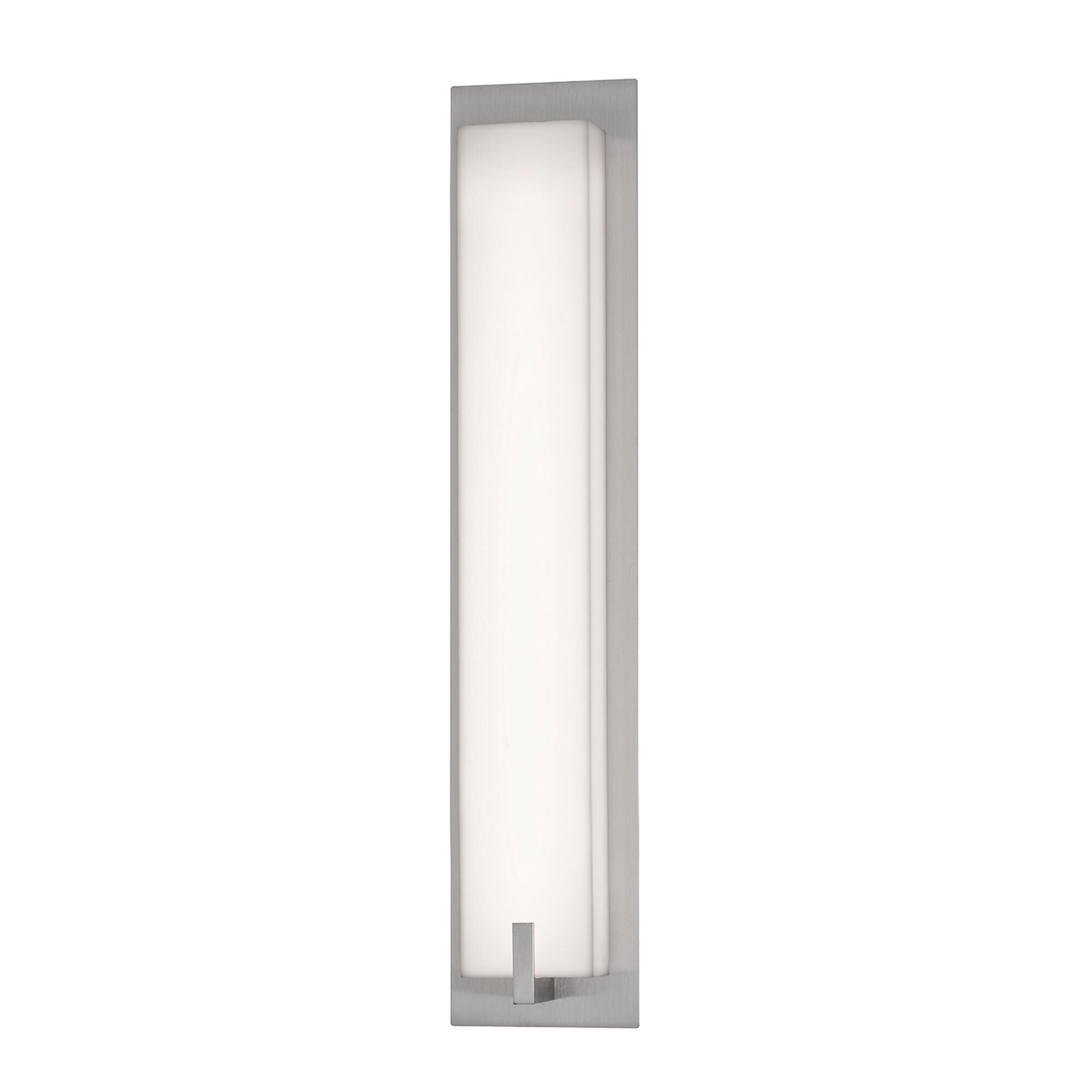Shown in Satin Nickel finish and White Acrylic glass