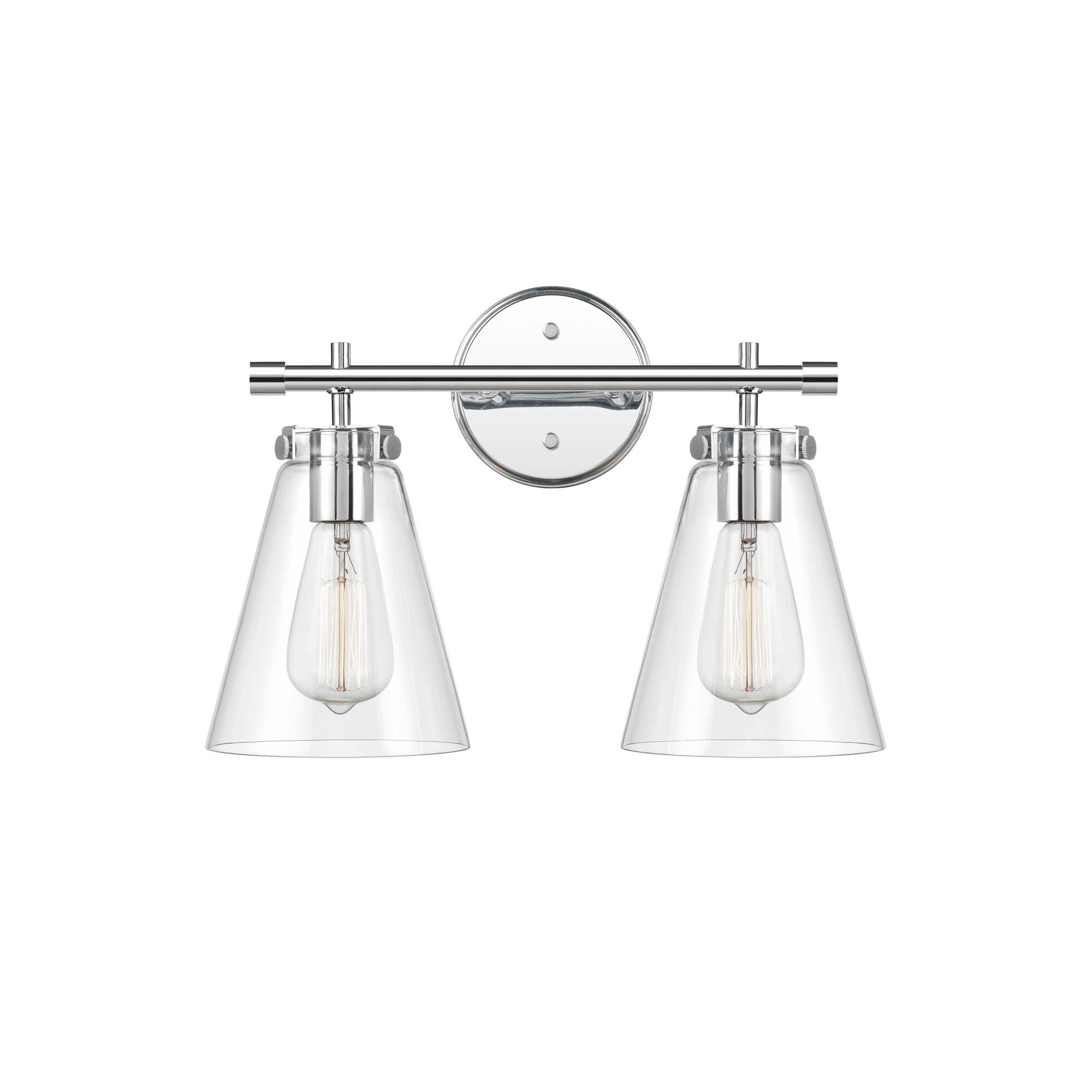 Shown in Chrome finish and Clear glass