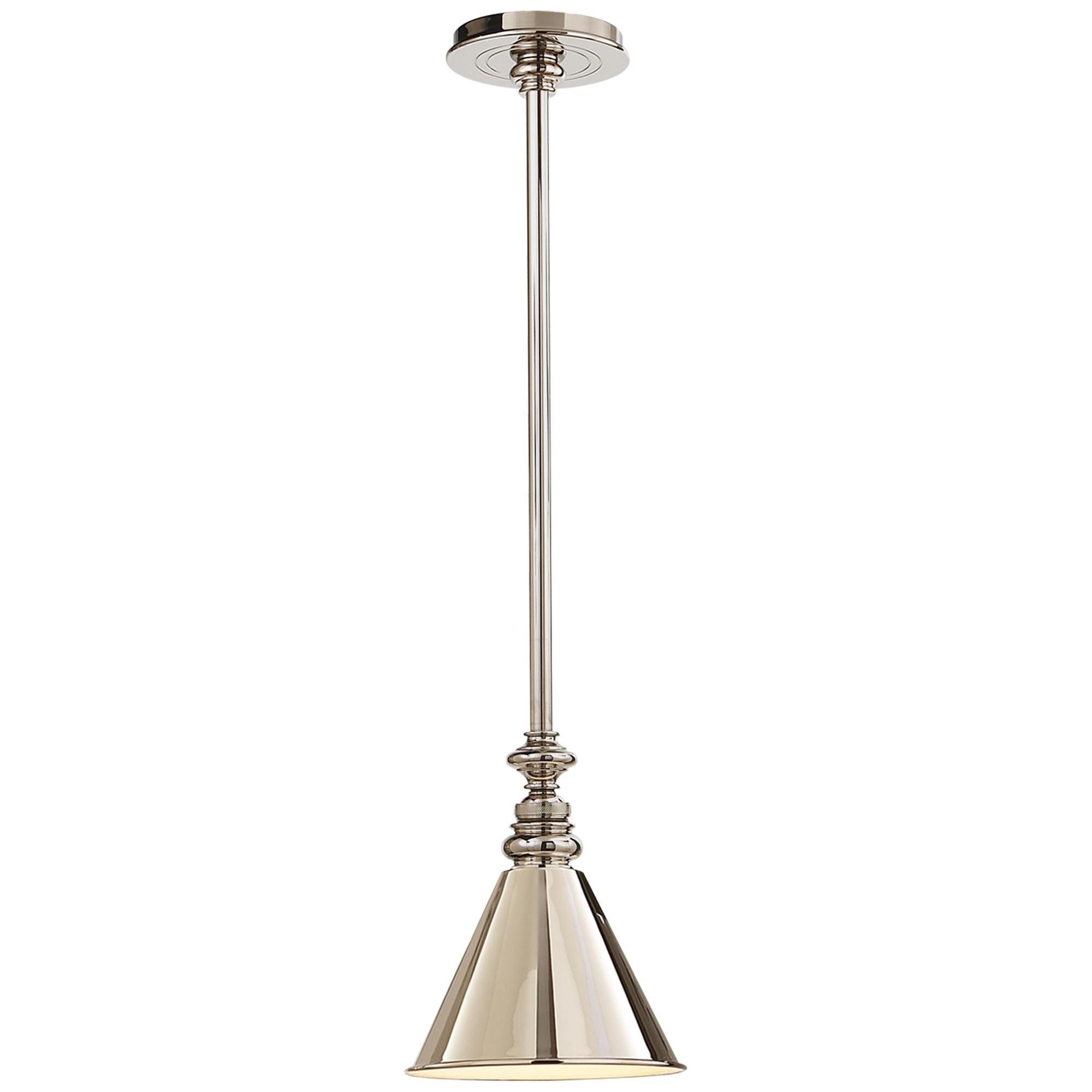 Shown in Polished Nickel finish and Polished Nickel Slant shade