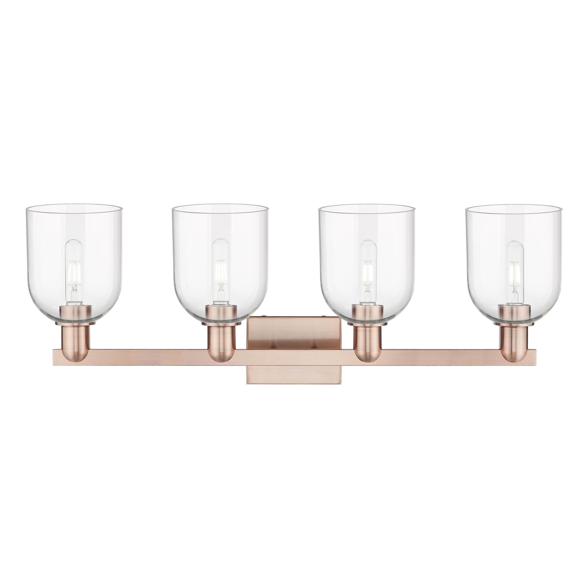 Shown in Antique Copper finish and Clear glass