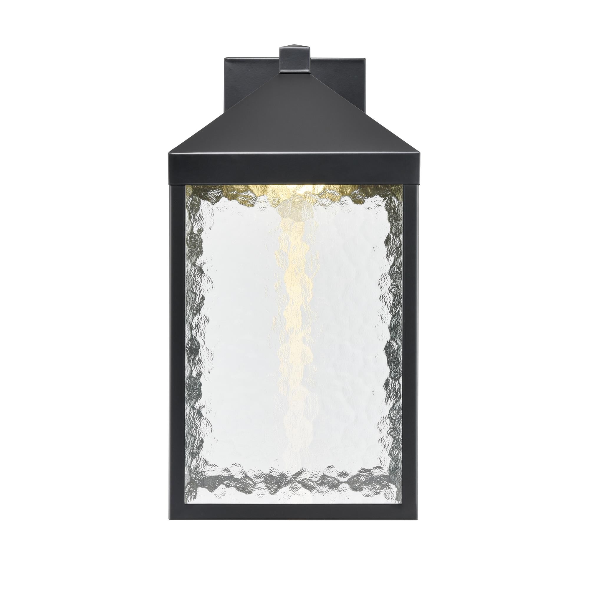 Shown in Powder Coated Black finish and Clear Textured glass