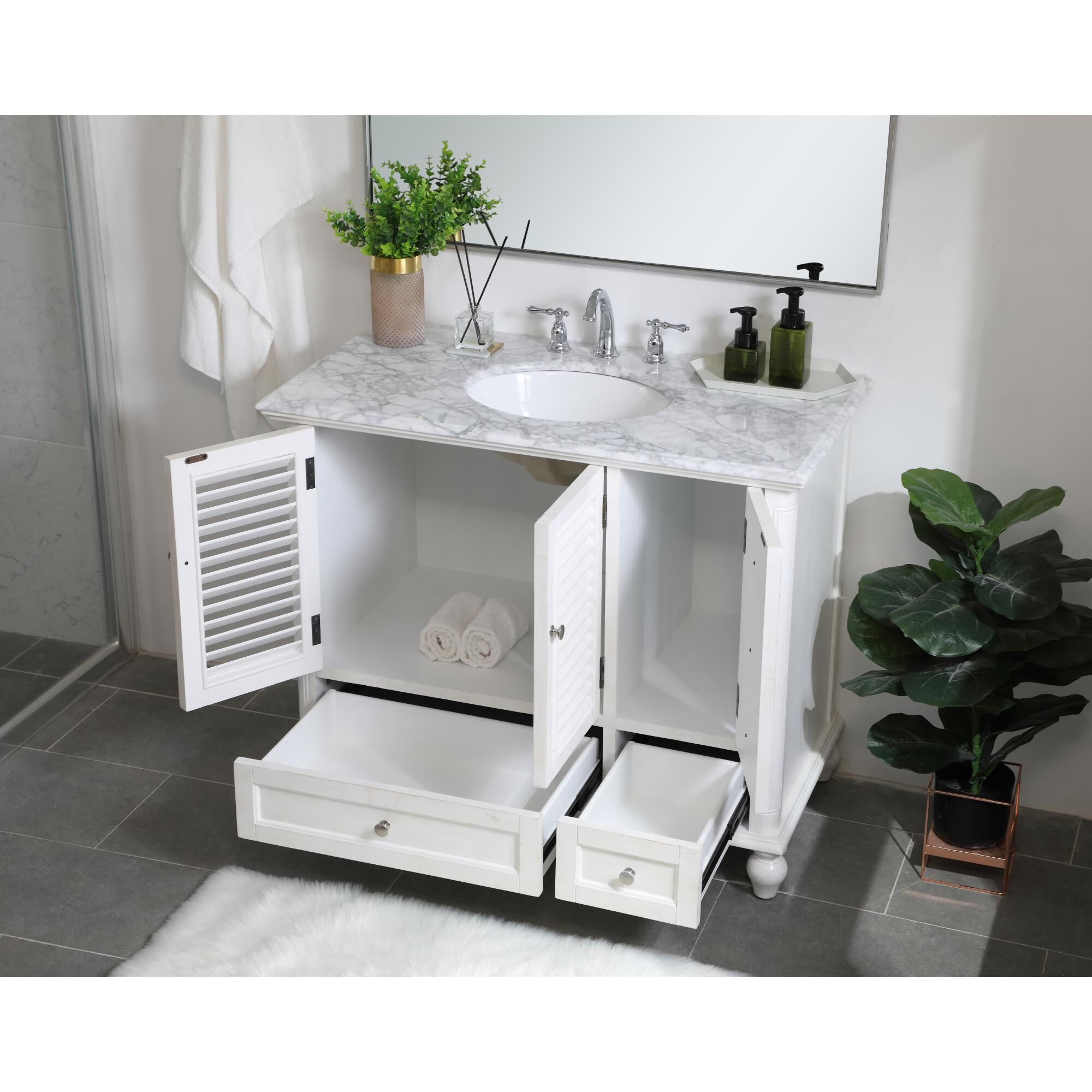 Shown in Antique White finish