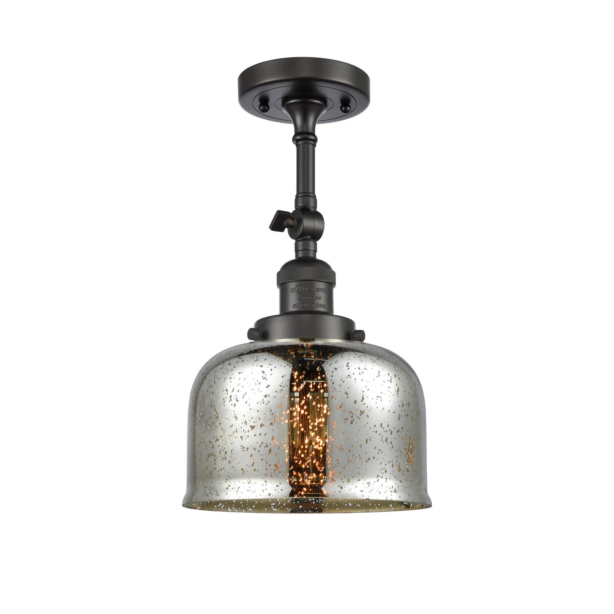 Shown in Oil Rubbed Bronze finish and Silver Mercury glass