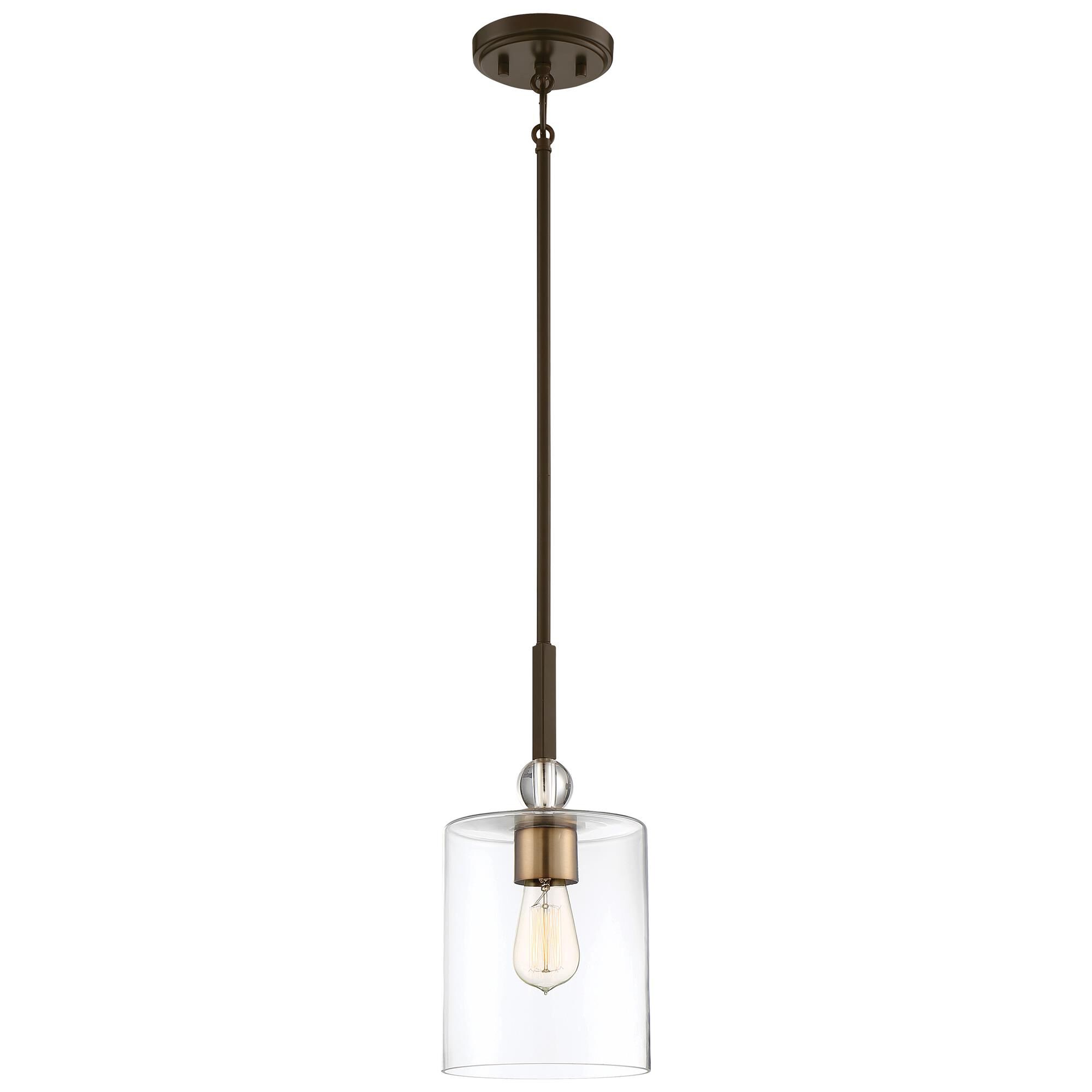 Shown in Painted Bronze W/Natural Brush finish and Clear glass
