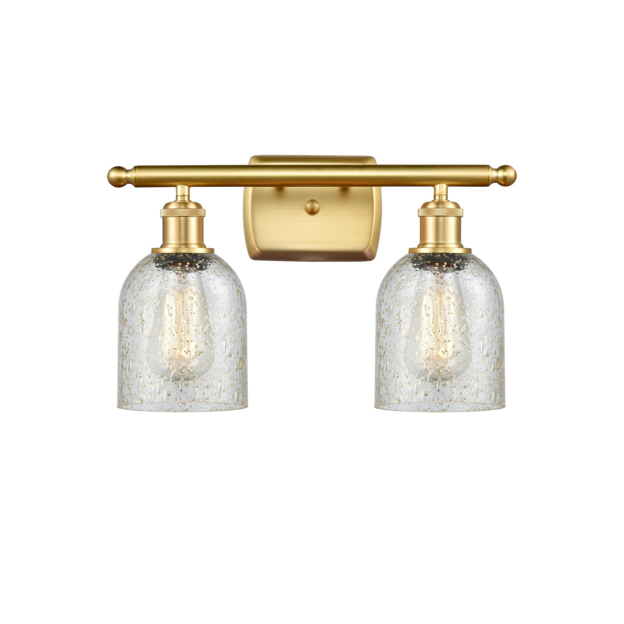 Shown in Satin Gold finish and Mica Caledonia glass