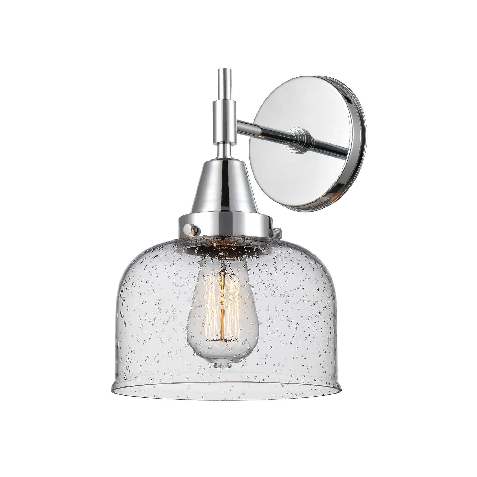 Shown in Polished Chrome finish and Seedy Large Cone glass